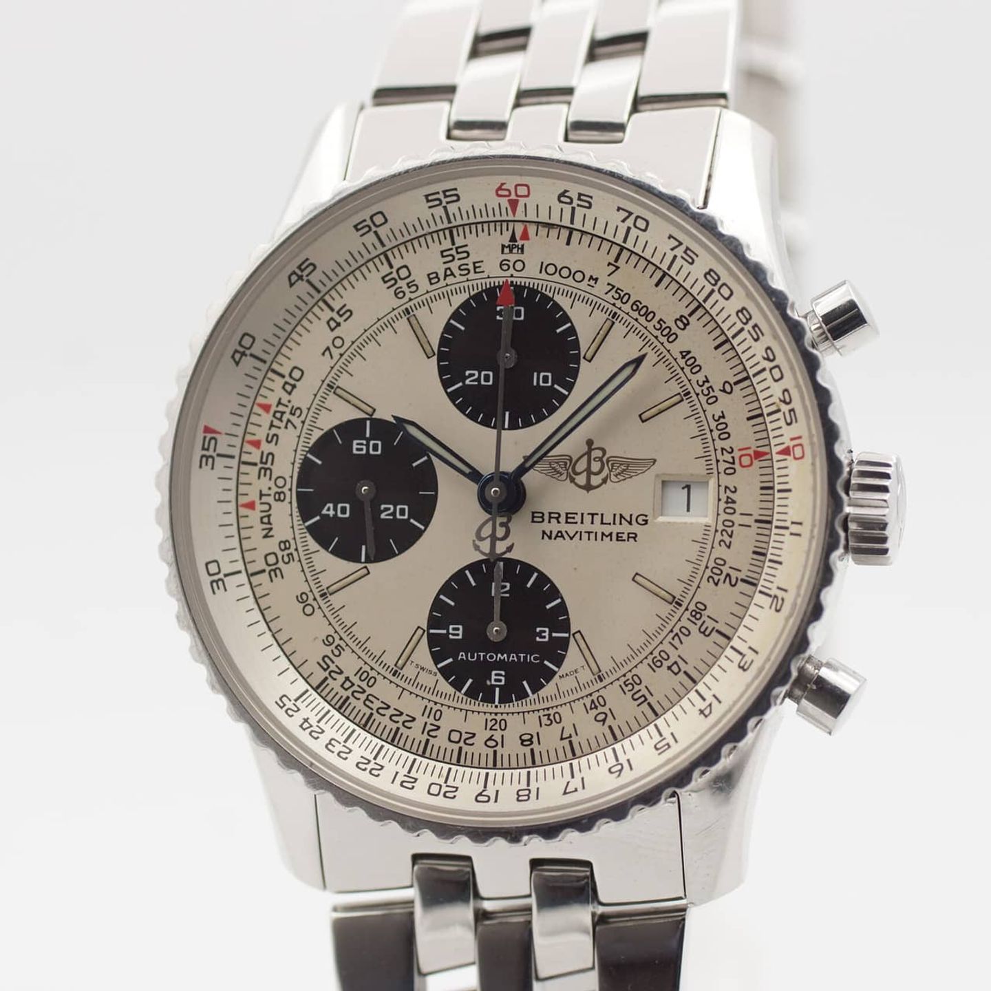 Breitling Old Navitimer A1302212 (1996) - Silver dial 41 mm Steel case (3/8)
