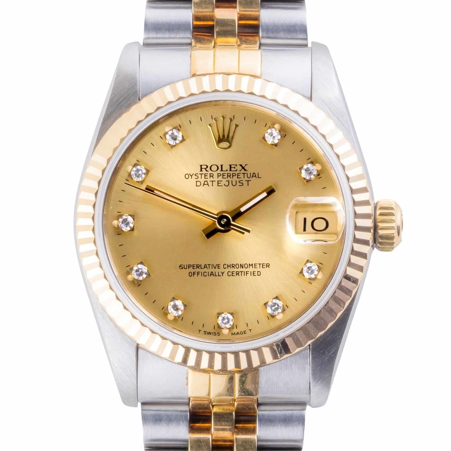 Rolex Datejust 31 68273 (1988) - Champagne dial 31 mm Gold/Steel case (3/8)