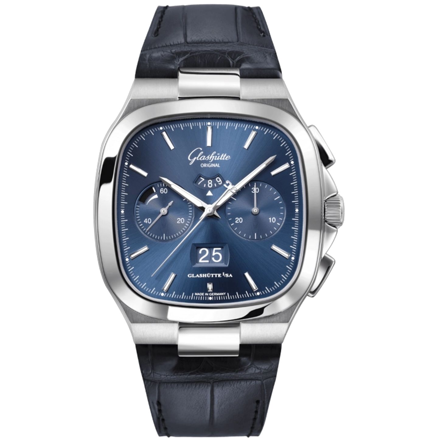 Glashütte Original Senator Chronograph Panorama Date 1-37-02-08-02-61 (2026) - Blue dial 40 mm Steel case (1/1)