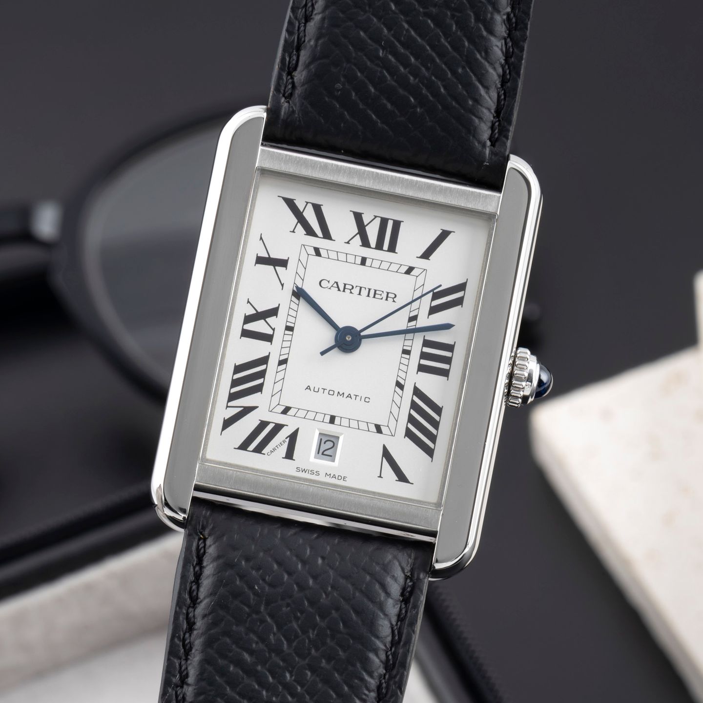 Cartier Tank Solo WSTA0029 (Onbekend (willekeurig serienummer)) - Zilver wijzerplaat 31mm Staal (3/8)