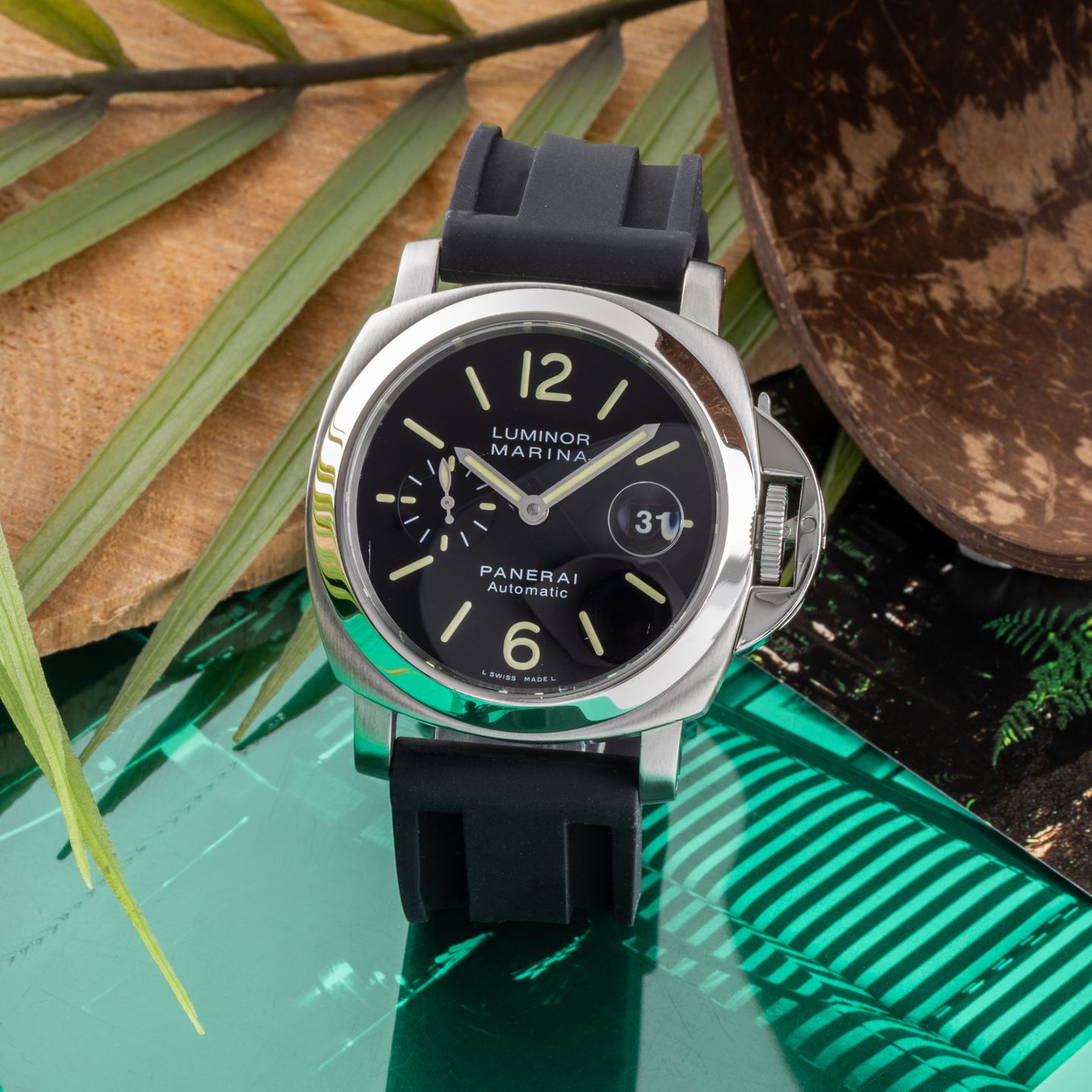 Panerai Luminor Marina Automatic PAM00220 (2007) - Zwart wijzerplaat 44mm Staal (1/8)