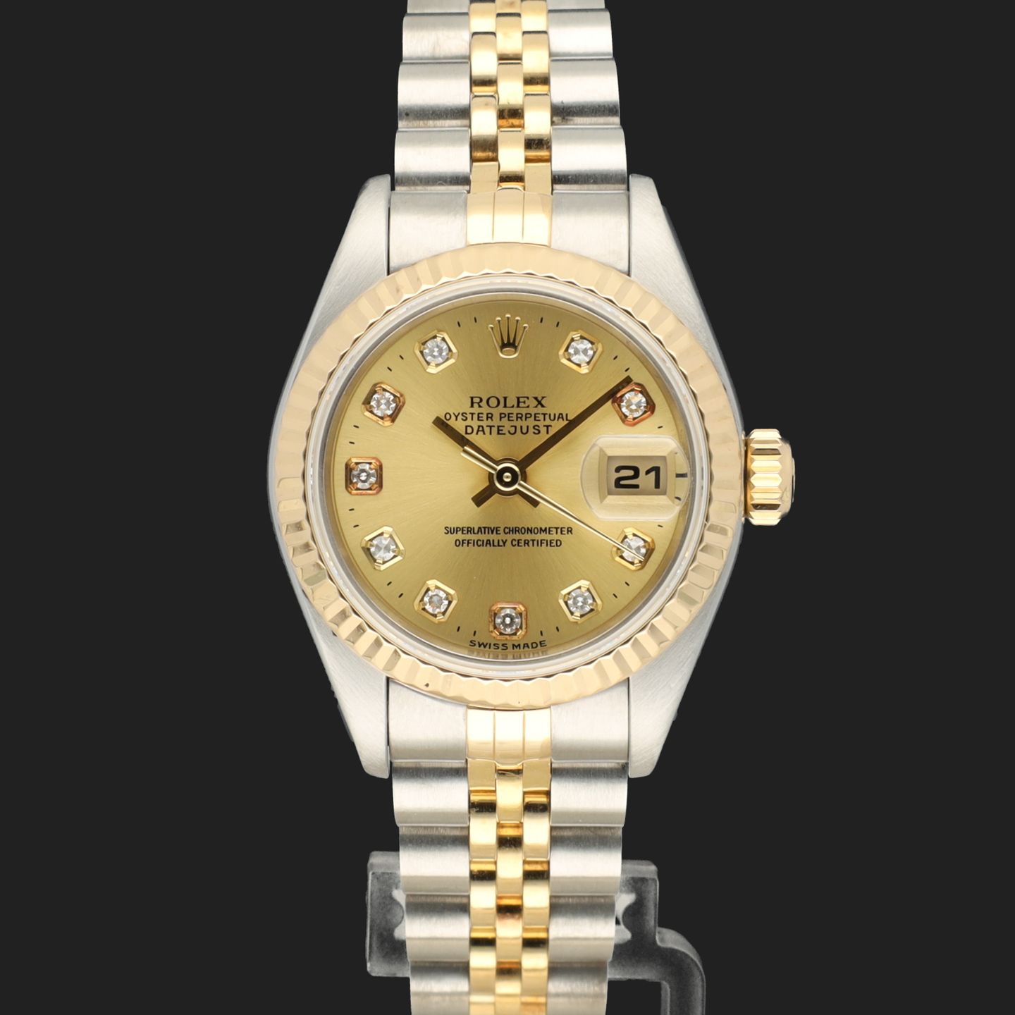 Rolex Lady-Datejust 79173 (2001) - Champagne dial 26 mm Gold/Steel case (2/8)