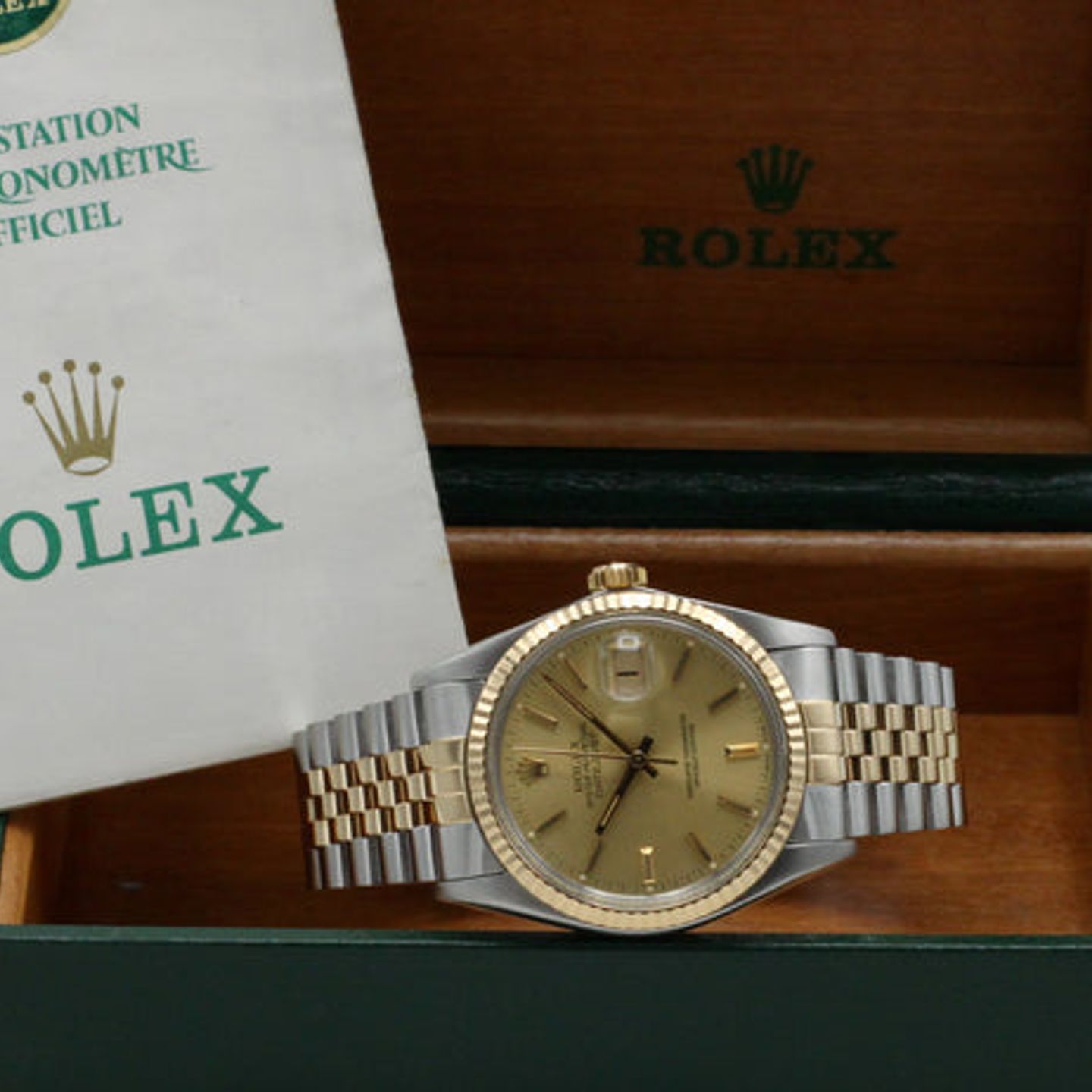 Rolex Datejust 36 16013 (1985) - Goud wijzerplaat 36mm Goud/Staal (3/7)