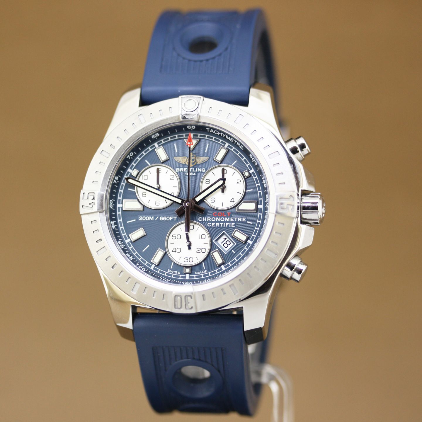 Breitling Colt Chronograph A73388 (2014) - Blue dial 44 mm Steel case (2/8)