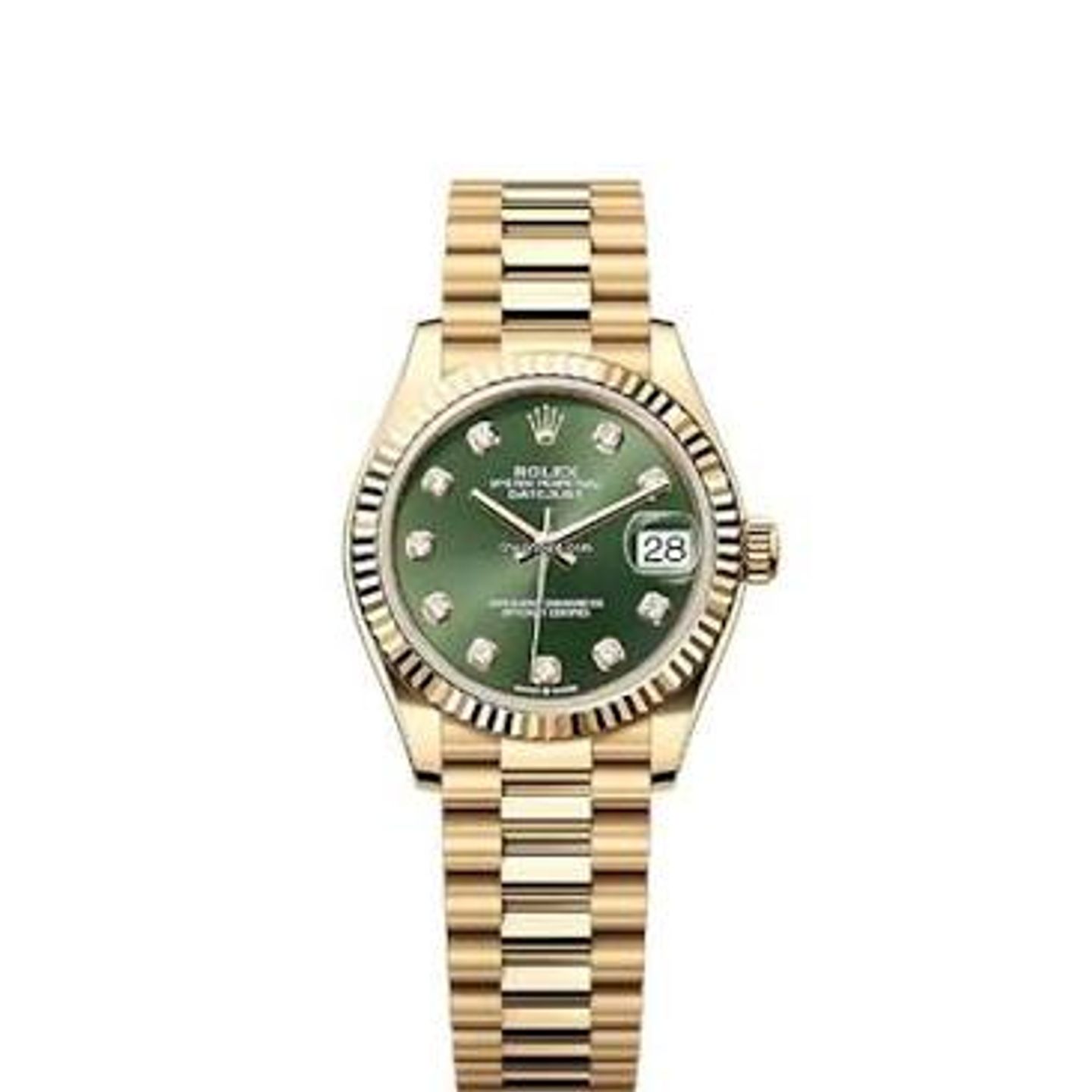 Rolex Datejust 31 278278 (2024) - Green dial 31 mm Yellow Gold case (3/3)
