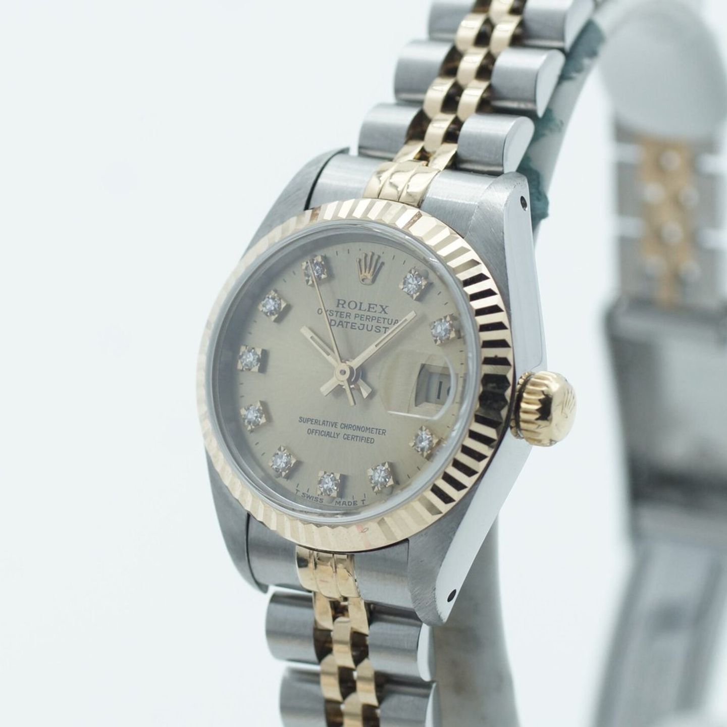 Rolex Lady-Datejust 69173 (1990) - Champagne dial 26 mm Gold/Steel case (4/8)