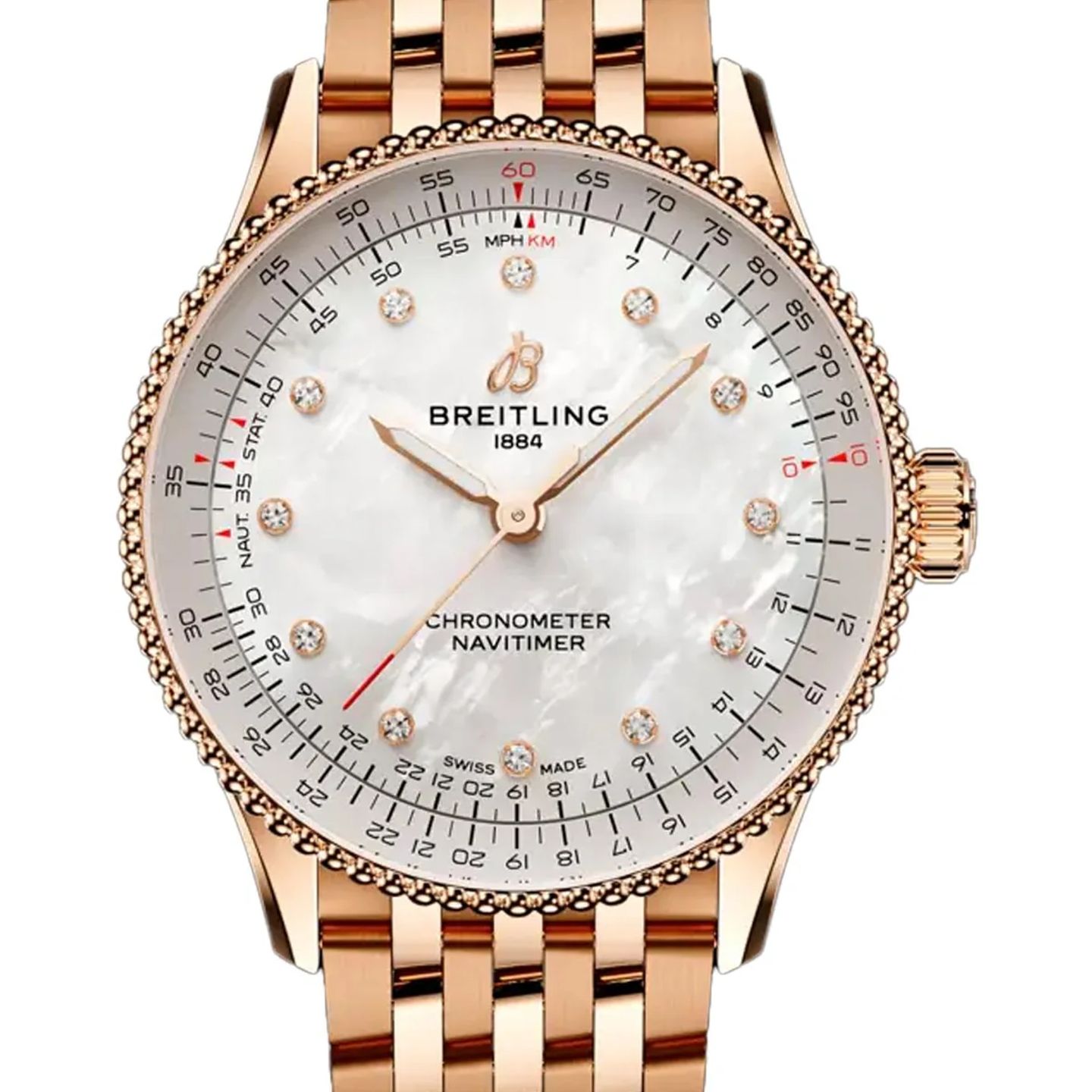 Breitling Navitimer R17327211A1R1 (2026) - Pearl dial 36 mm Red Gold case (1/1)