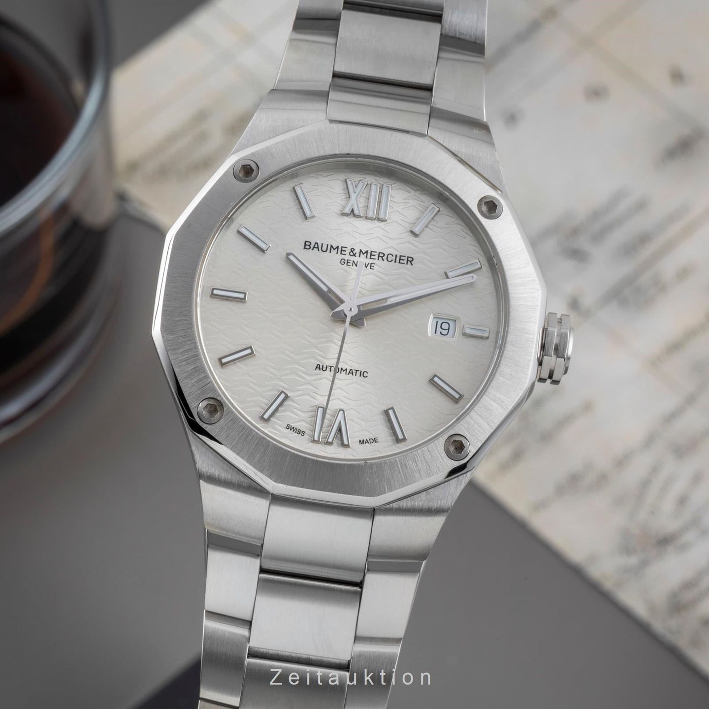 Baume & Mercier Riviera M0A10622 (2022) - Zilver wijzerplaat 42mm Staal (1/8)