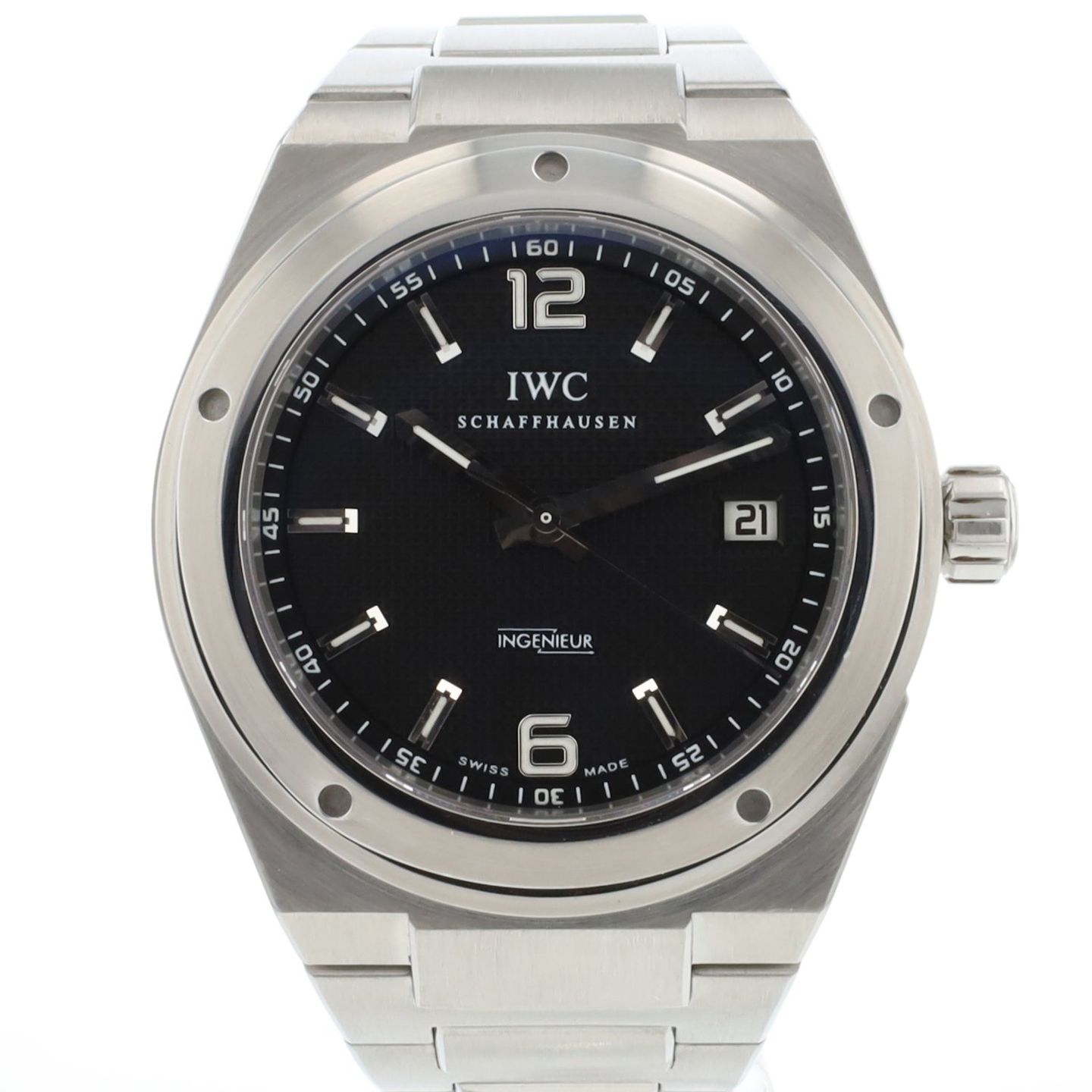 IWC Ingenieur Automatic IW322701 (Onbekend (willekeurig serienummer)) - Zwart wijzerplaat 43mm Staal (1/6)