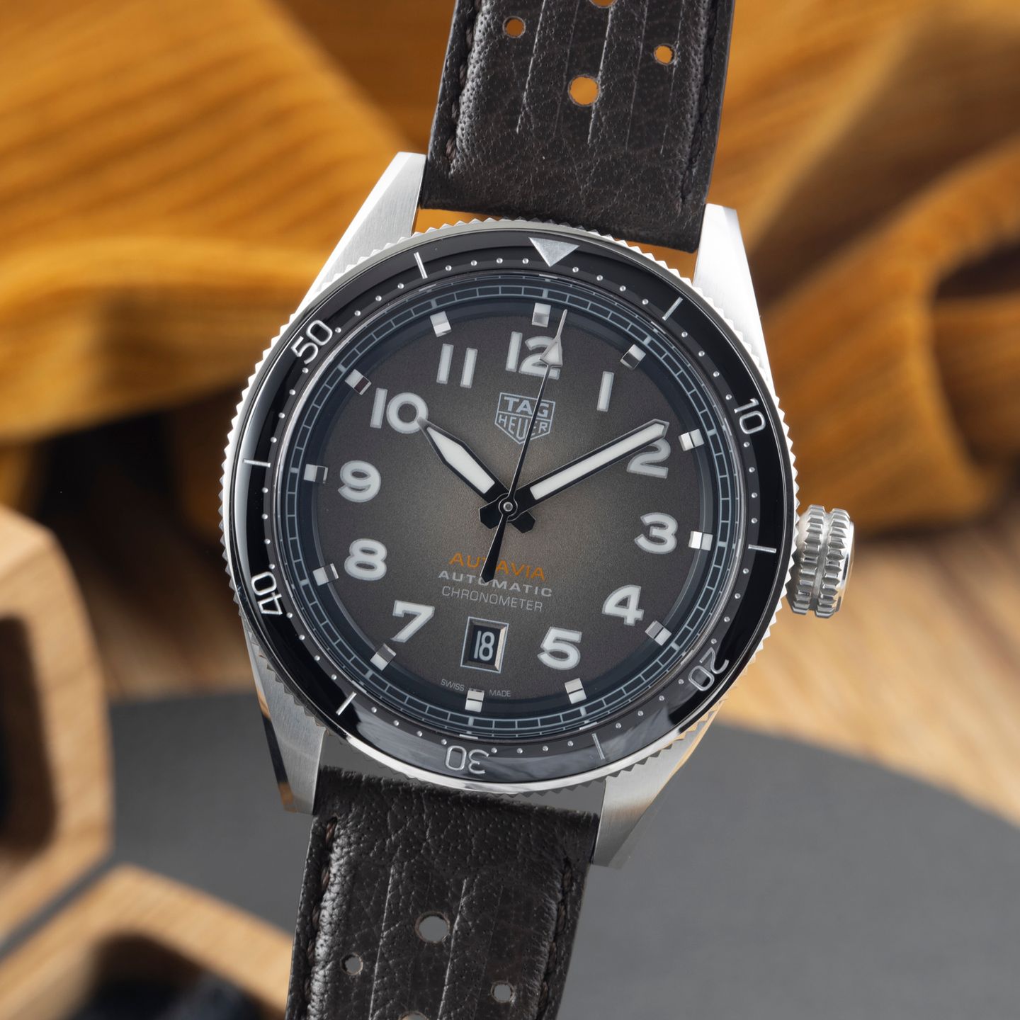 TAG Heuer Autavia WBE5114.EB0173 (Unknown (random serial)) - Black dial 42 mm Steel case (3/8)