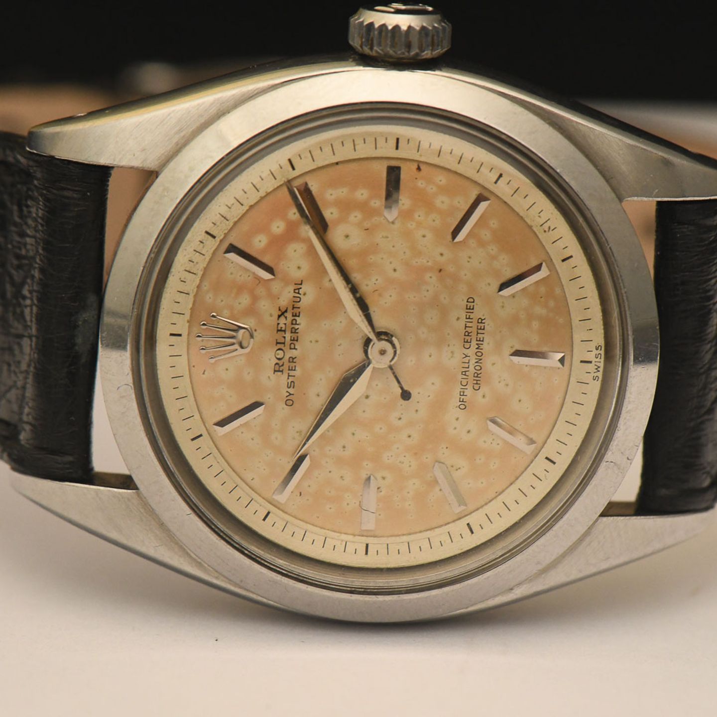 Rolex Oyster Perpetual 6580 (1955) - Zilver wijzerplaat 34mm Staal (3/8)