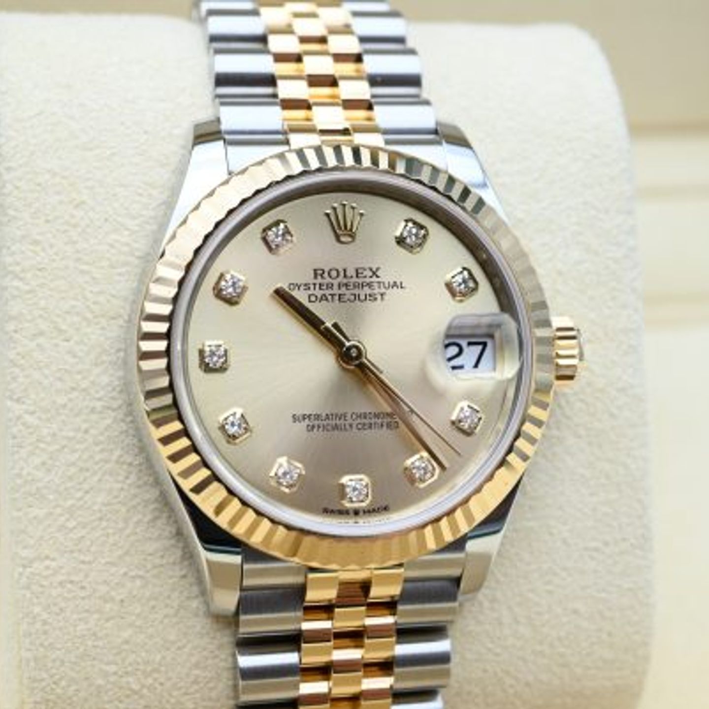 Rolex Datejust 31 278273 (2019) - Champagne dial 31 mm Gold/Steel case (6/8)