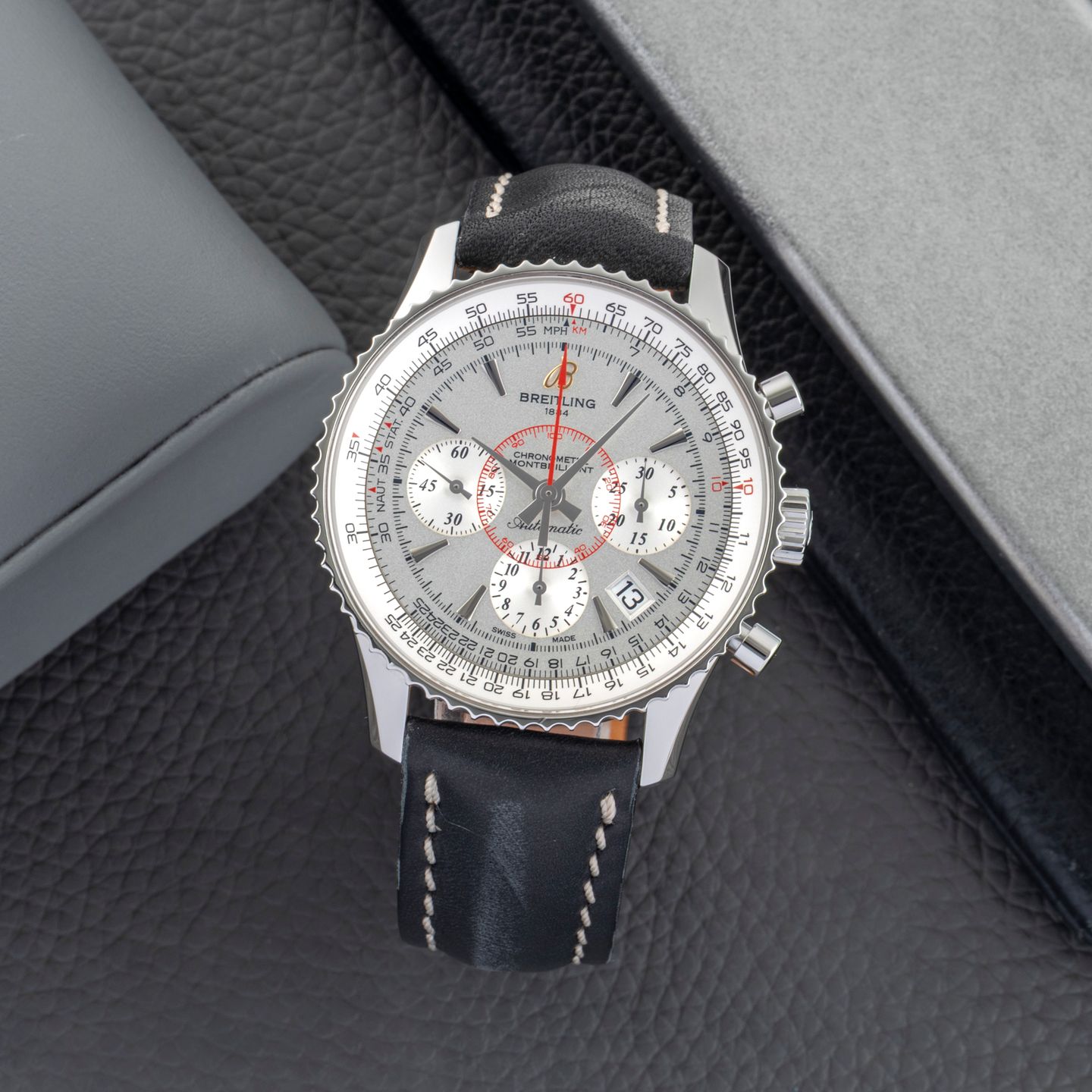 Breitling Montbrillant AB0130012/G709 (Unknown (random serial)) - Silver dial 40 mm Steel case (1/8)