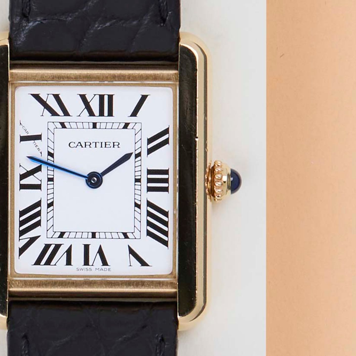 Cartier Tank Solo W1018755 (2009) - Wit wijzerplaat 31mm Geelgoud (5/8)