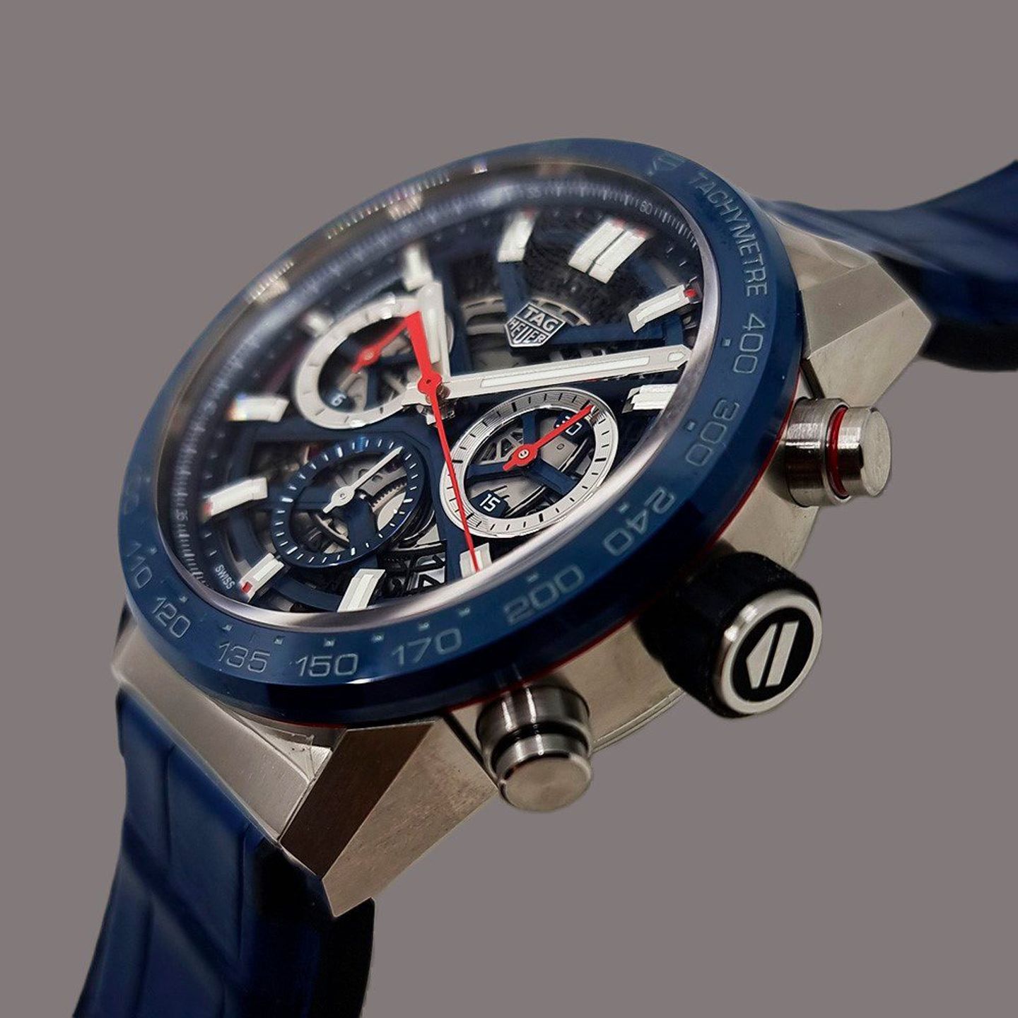 TAG Heuer Carrera CBG2011.FC6430 (2025) - Transparant wijzerplaat 43mm Staal (3/8)