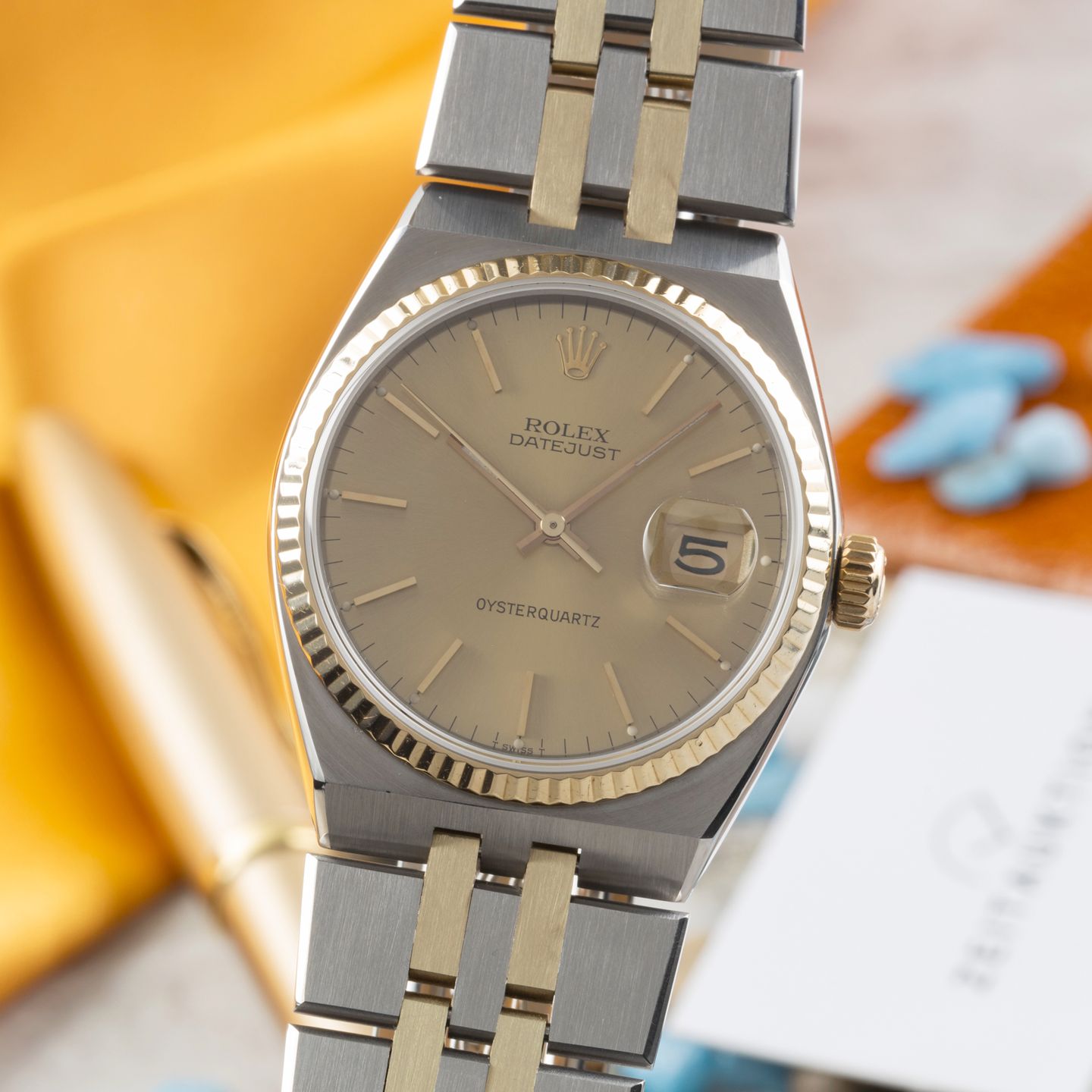 Rolex Datejust Oysterquartz 17013 (1979) - 36 mm Gold/Steel case (3/8)