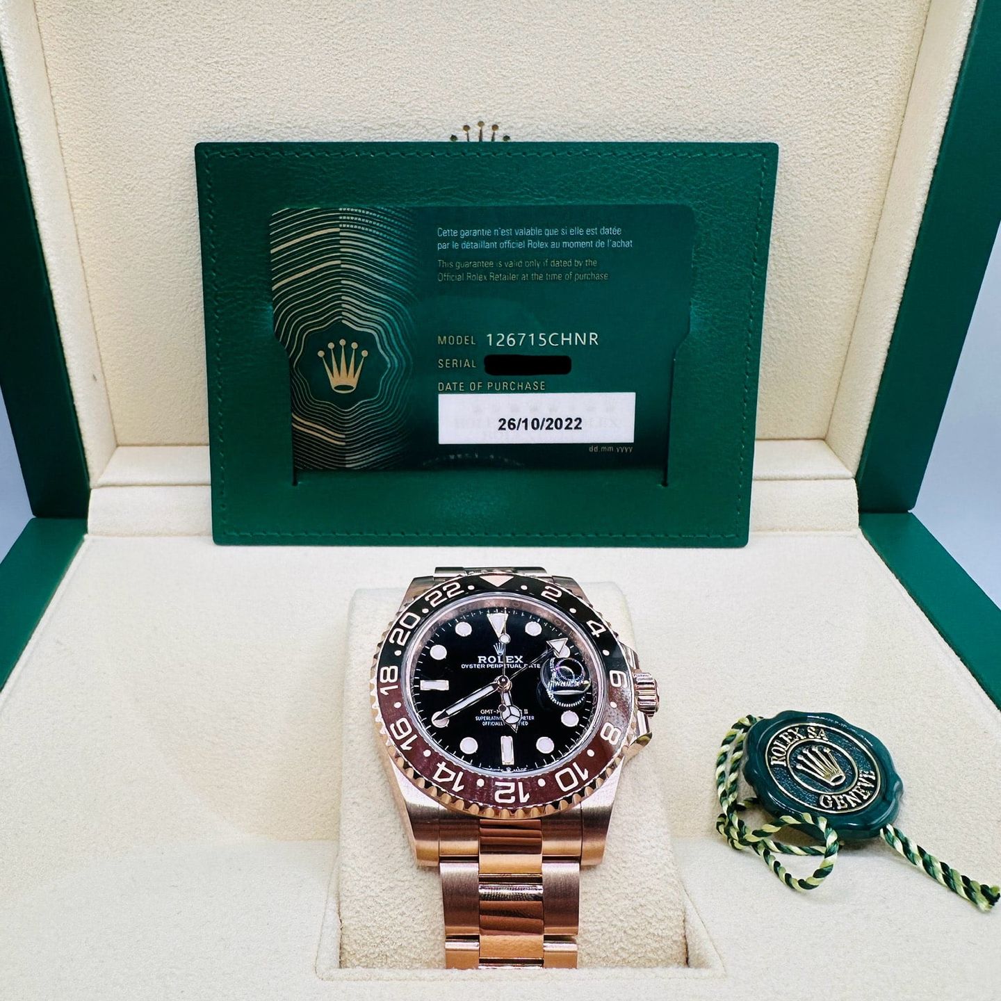 Rolex GMT-Master II 126715CHNR (2022) - Zwart wijzerplaat 40mm Roségoud (2/6)