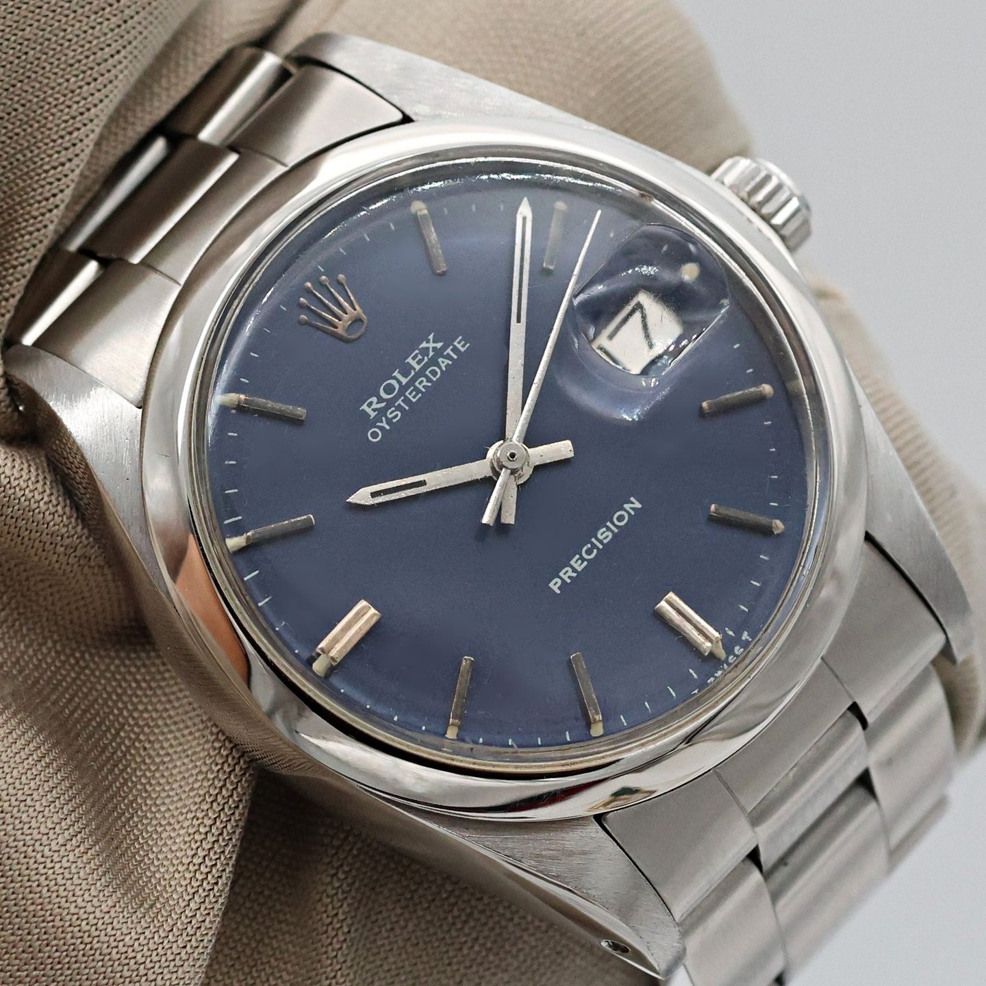 Rolex Oyster Precision 6694 (Unknown (random serial)) - Blue dial 34 mm Steel case (6/8)