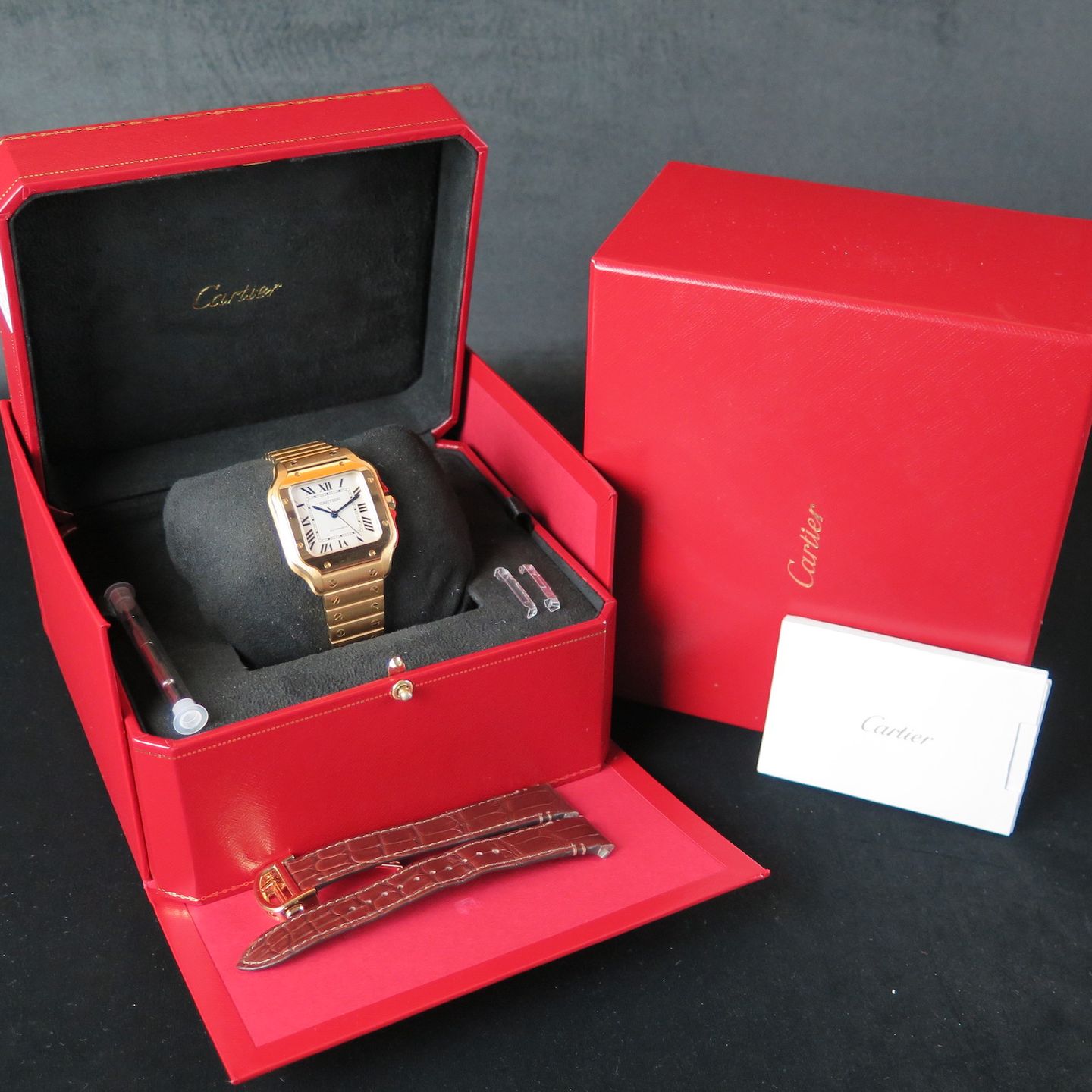 Cartier Santos WGSA0030 (2023) - Silver dial 35 mm Yellow Gold case (8/8)