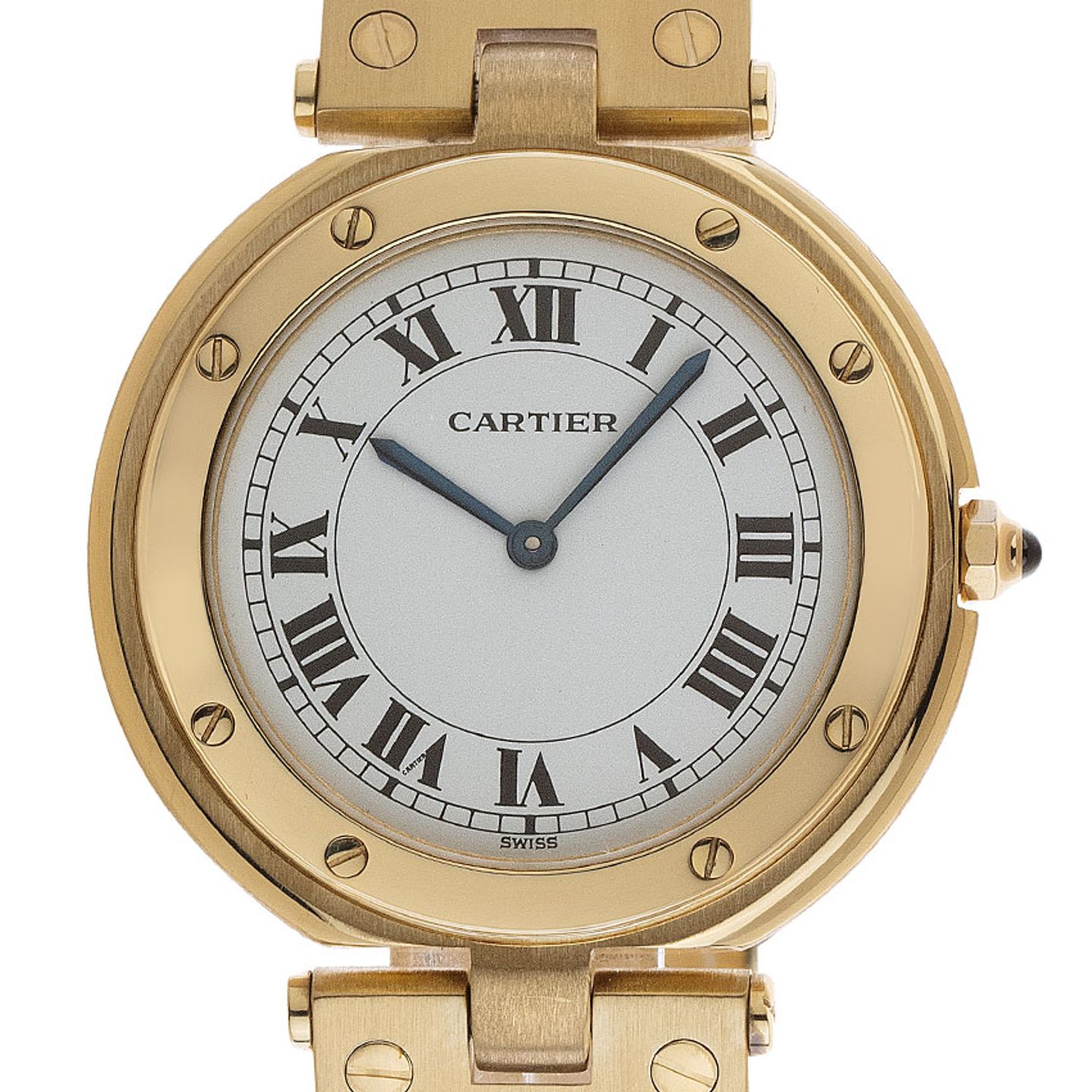 Cartier Santos 8191 (1982) - Wit wijzerplaat 27mm Geelgoud (1/8)