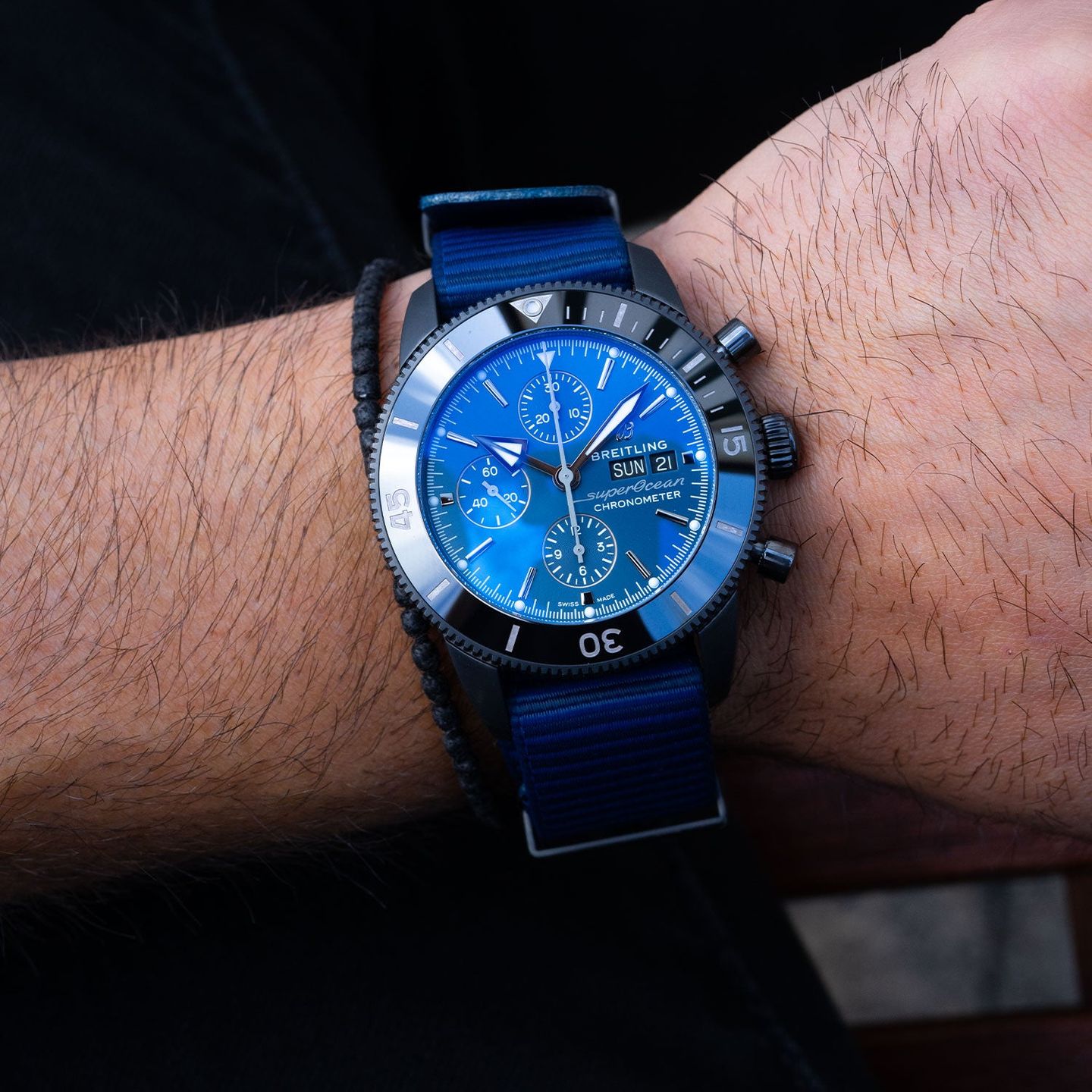 Breitling Superocean Heritage II Chronograph M133132A1C1W1 (2025) - Blue dial 44 mm Steel case (6/7)