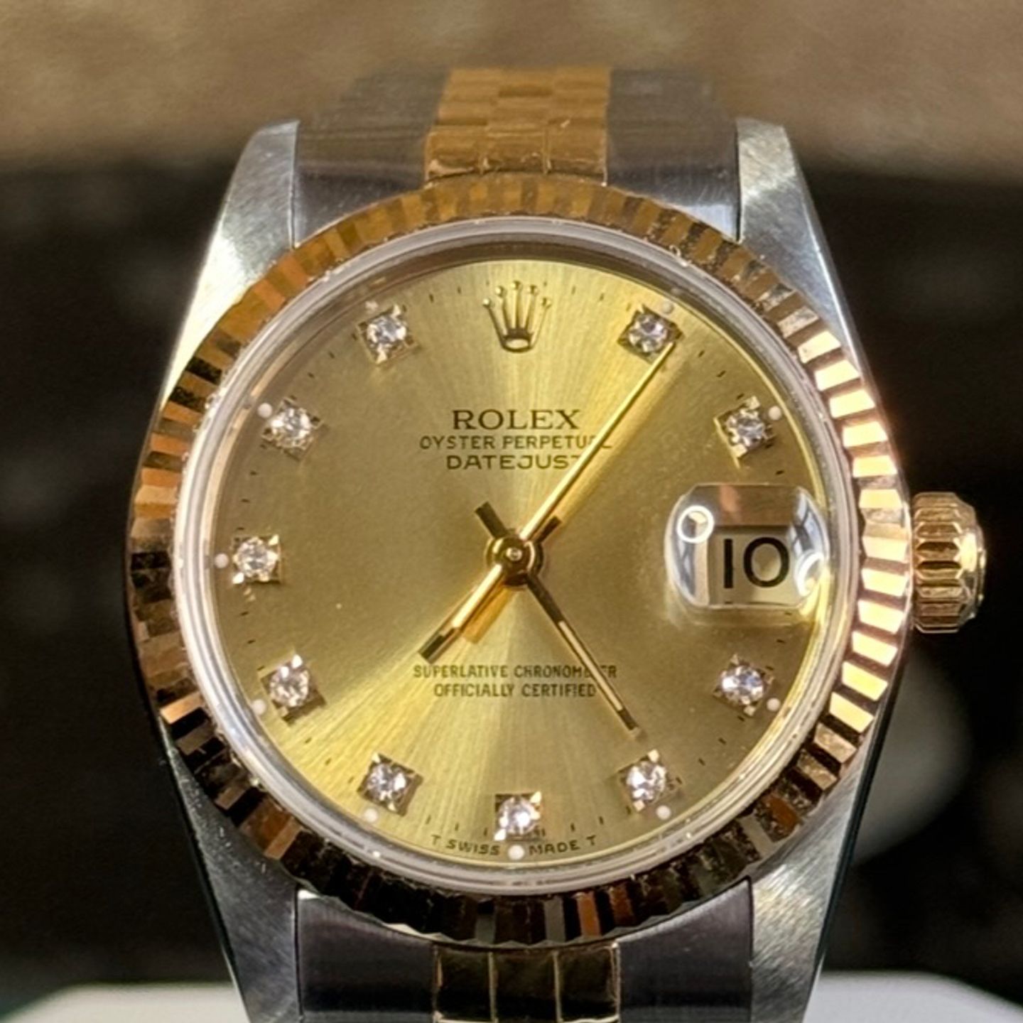 Rolex Datejust 31 68273 (1985) - Champagne dial 31 mm Gold/Steel case (7/8)