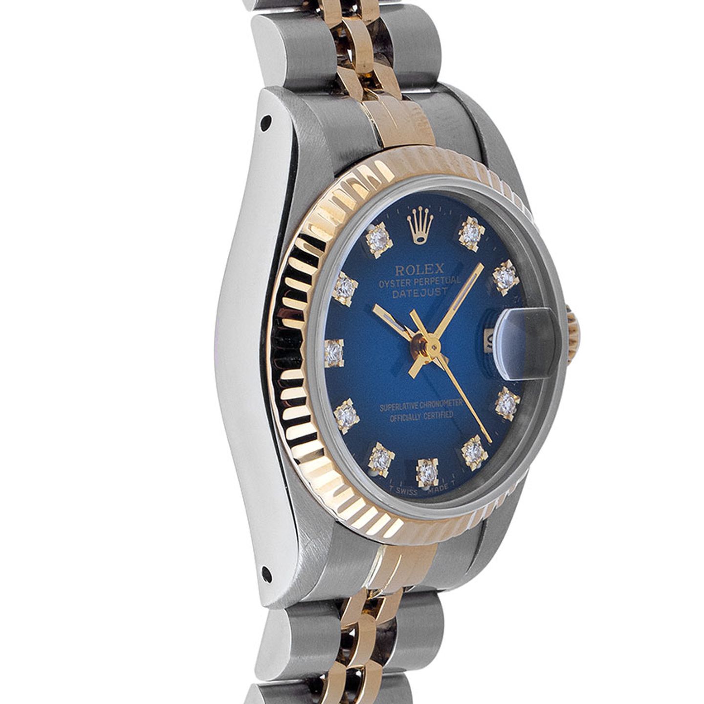 Rolex Lady-Datejust 69173 (1993) - Blauw wijzerplaat 26mm Goud/Staal (4/6)