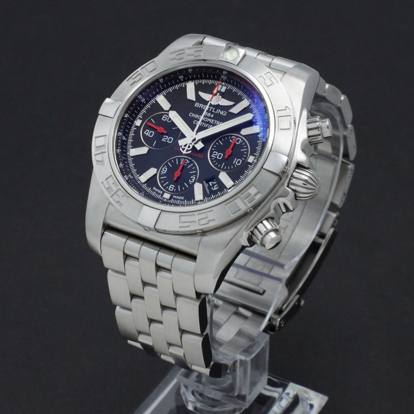 Breitling Chronomat AB0111 (2010) - Zwart wijzerplaat 44mm Staal (2/7)