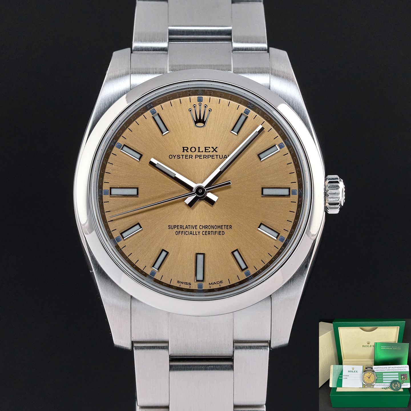 Rolex Oyster Perpetual 34 114200 (2020) - Bronze dial 34 mm Steel case (1/8)