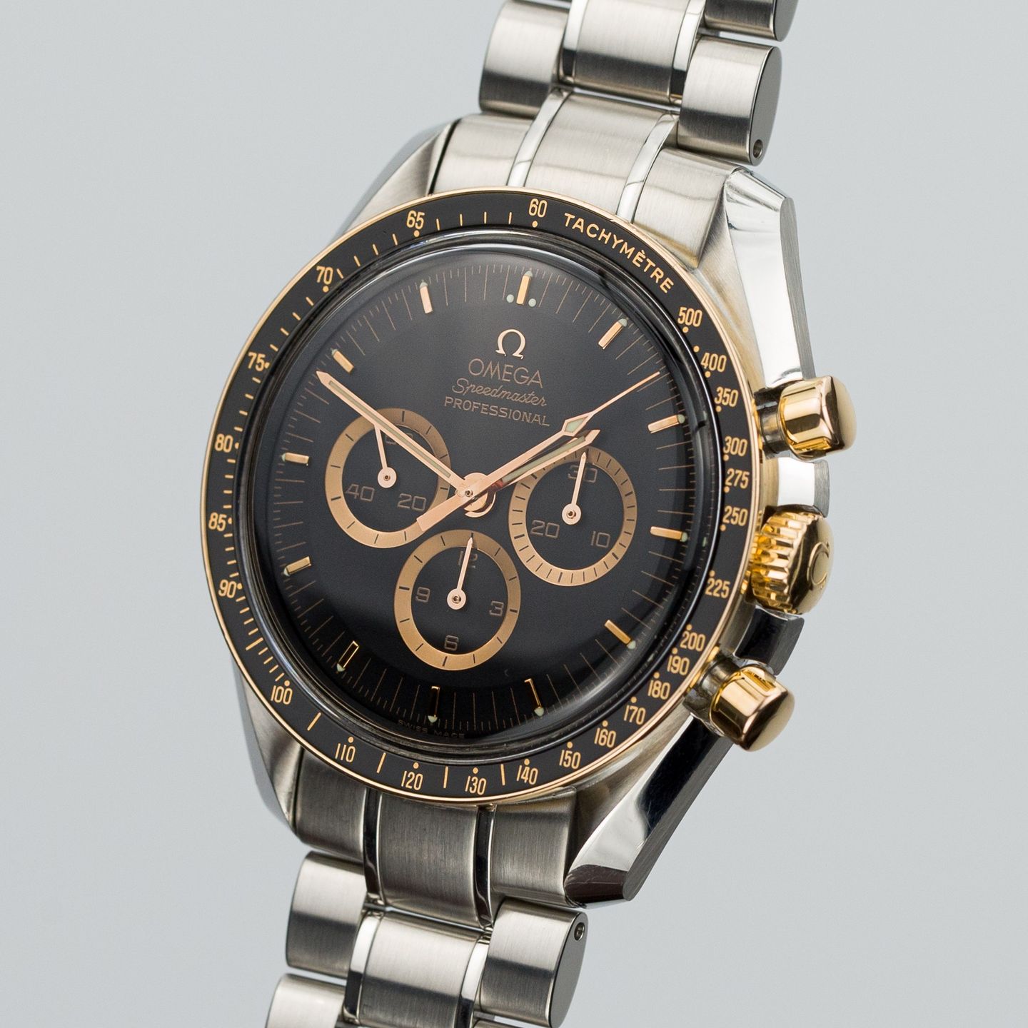 Omega Speedmaster Professional Moonwatch 3366.51.00 (Unknown (random serial)) - Black dial 42 mm Gold/Steel case (1/8)