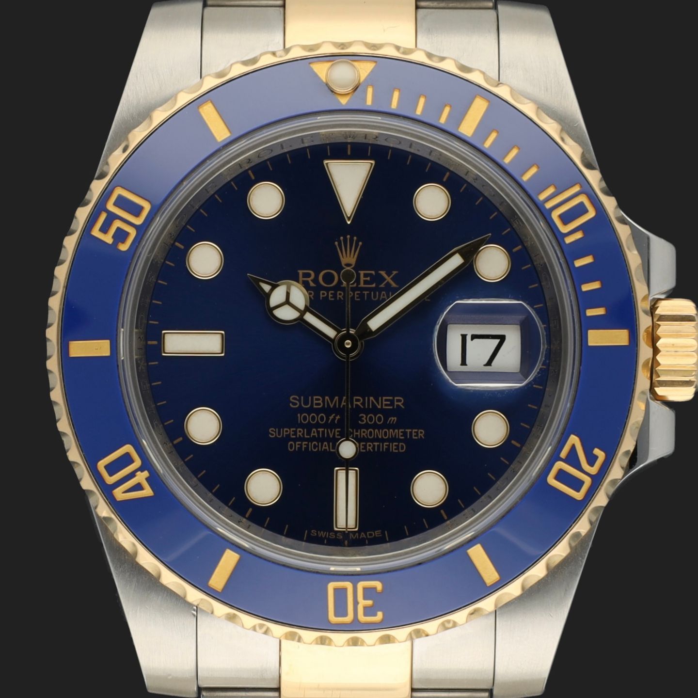 Rolex Submariner Date 116613LB (2014) - Blauw wijzerplaat 40mm Goud/Staal (2/8)