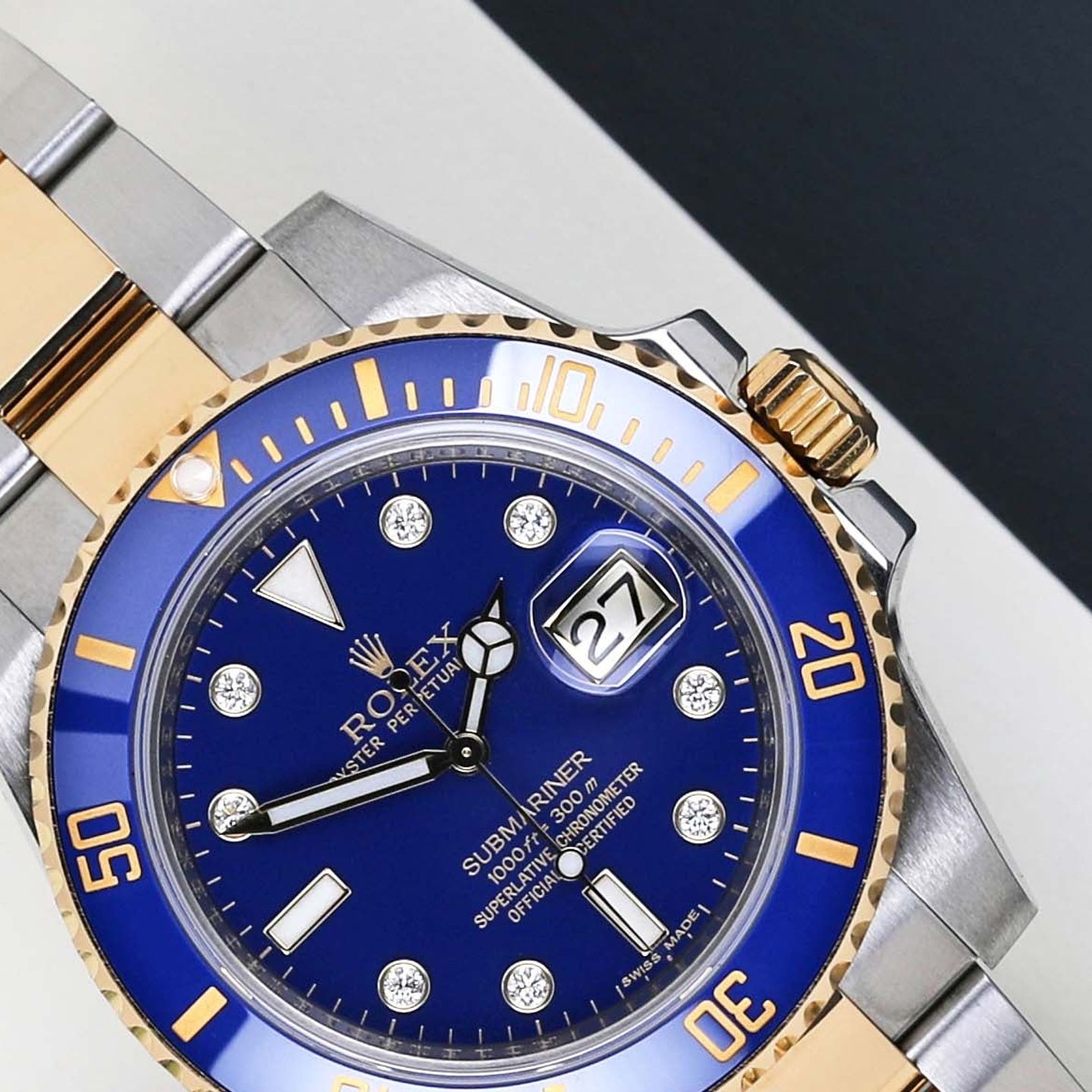 Rolex Submariner Date 116613LB (2012) - Blauw wijzerplaat 40mm Goud/Staal (3/8)