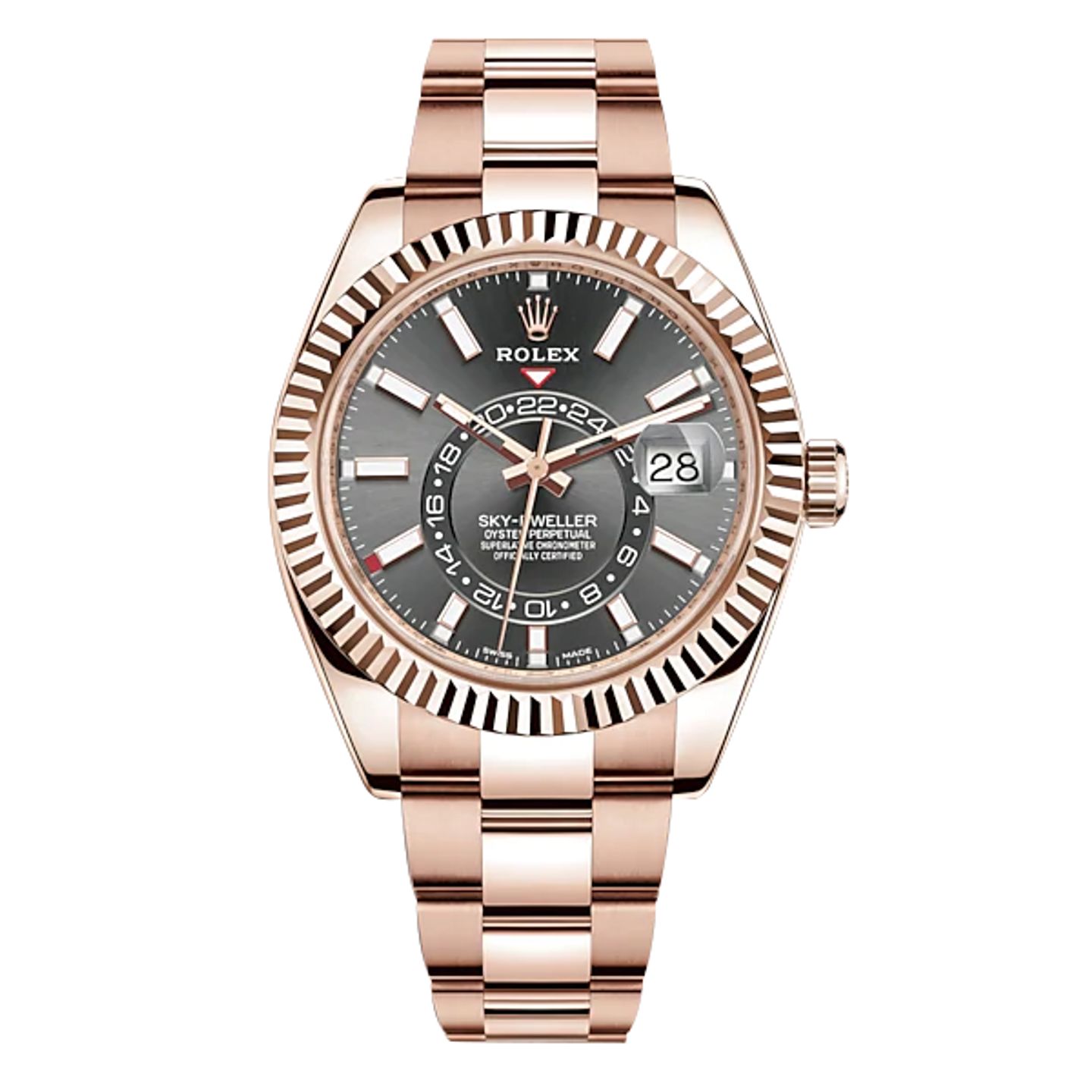 Rolex Sky-Dweller 326935 (Unknown (random serial)) - Grey dial 42 mm Rose Gold case (1/8)