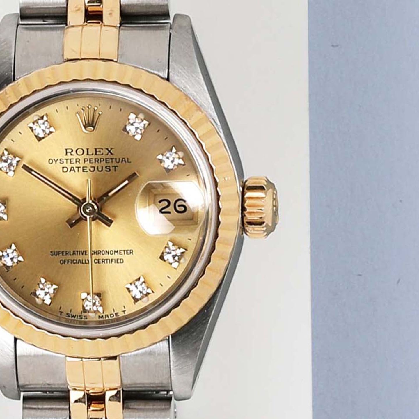 Rolex Lady-Datejust 69173 (1994) - Champagne dial 26 mm Gold/Steel case (5/8)