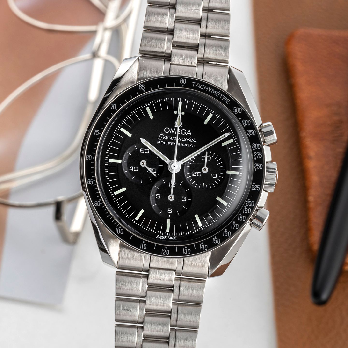 Omega Speedmaster Professional Moonwatch 310.30.42.50.01.001 (Onbekend (willekeurig serienummer)) - Zwart wijzerplaat 42mm Staal (3/8)