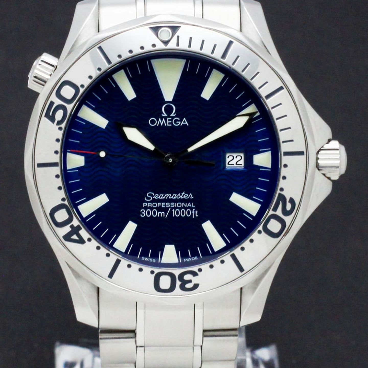 Omega Seamaster Diver 300 M 2265.80.00 (2001) - Blauw wijzerplaat 41mm Staal (1/7)