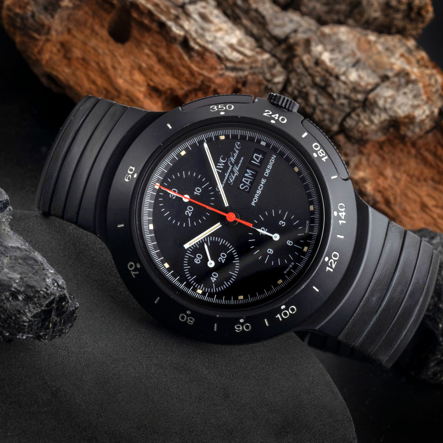 IWC Porsche Design IW3701 (1989) - Zwart wijzerplaat 41mm (2/8)