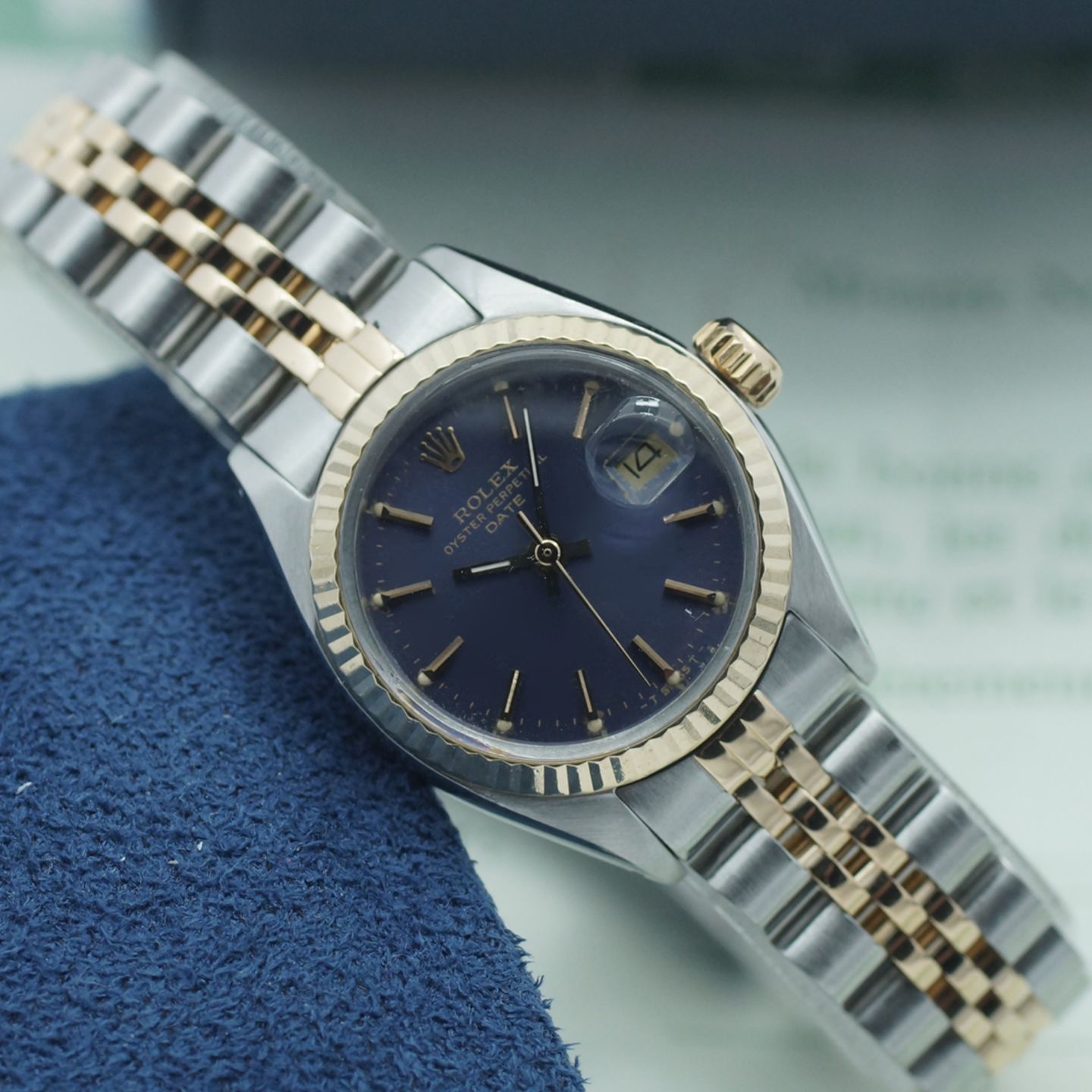 Rolex Lady-Datejust 69173 (1979) - Blue dial 26 mm Gold/Steel case (1/8)