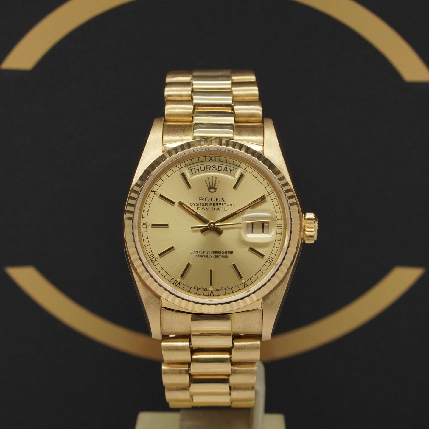 Rolex Day-Date 36 18038 (1980) - Gold dial 36 mm Yellow Gold case (1/6)