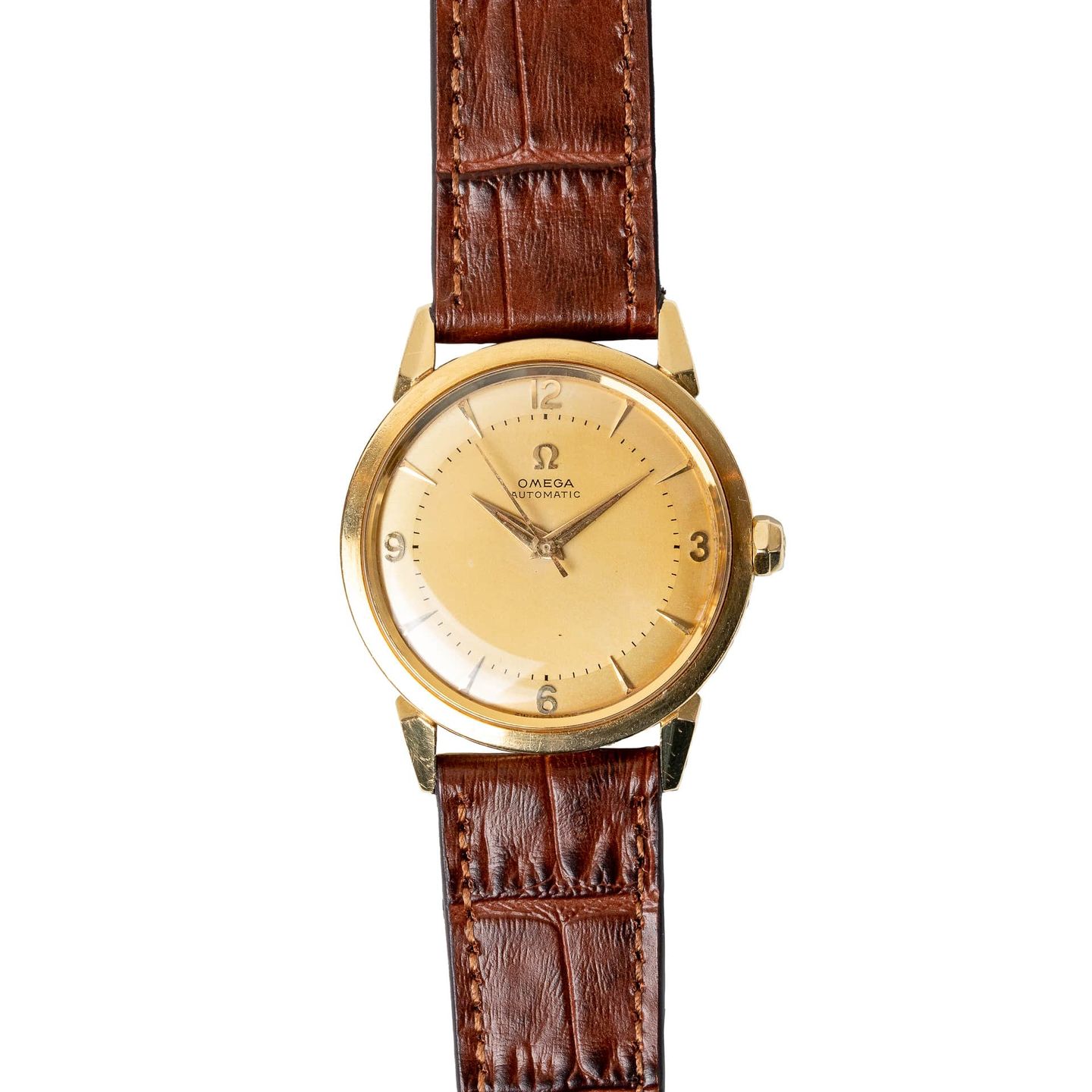 Omega Vintage 2816 S.C (1954) - Gold dial 35 mm Yellow Gold case (1/6)