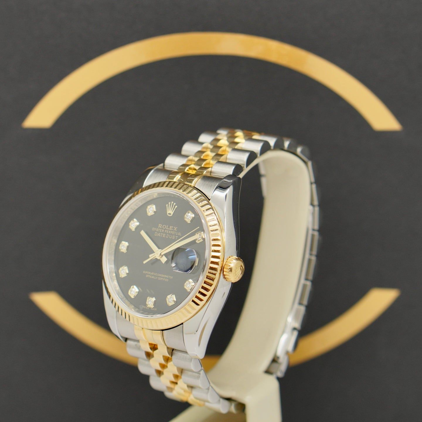Rolex Datejust 36 116233 (2009) - Zwart wijzerplaat 36mm Goud/Staal (2/7)