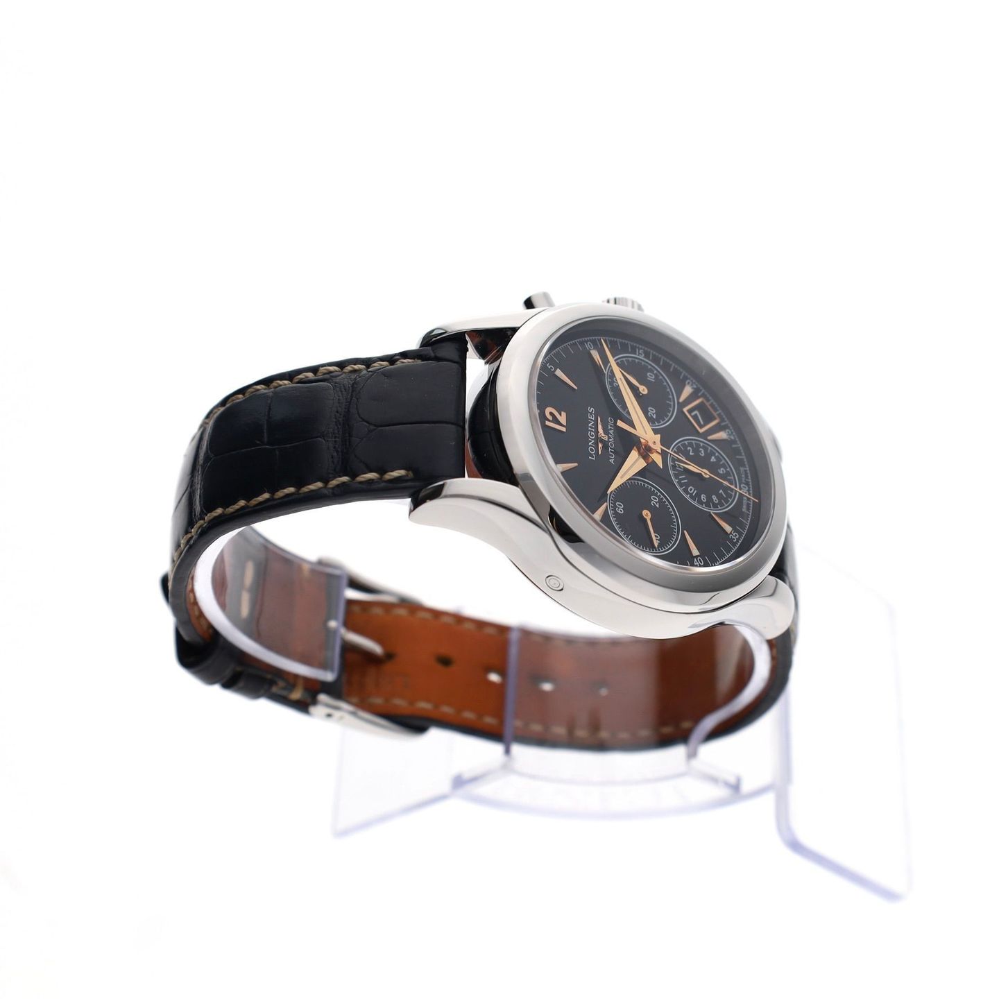 Longines Column-Wheel Chronograph L2.742.4.56.0 (2014) - Black dial 39 mm Steel case (6/8)