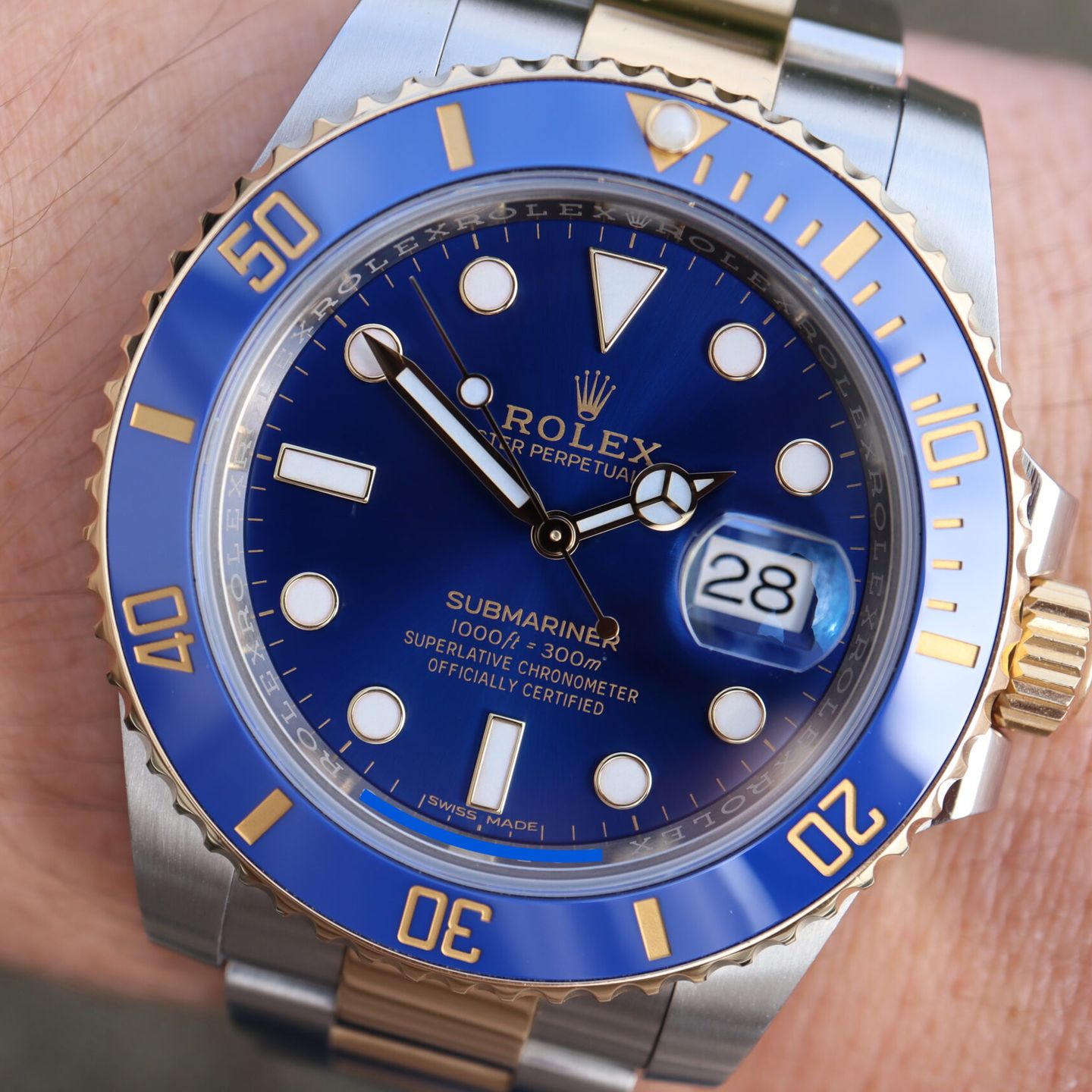 Rolex Submariner Date 116613LB (2019) - Blue dial 40 mm Gold/Steel case (1/8)