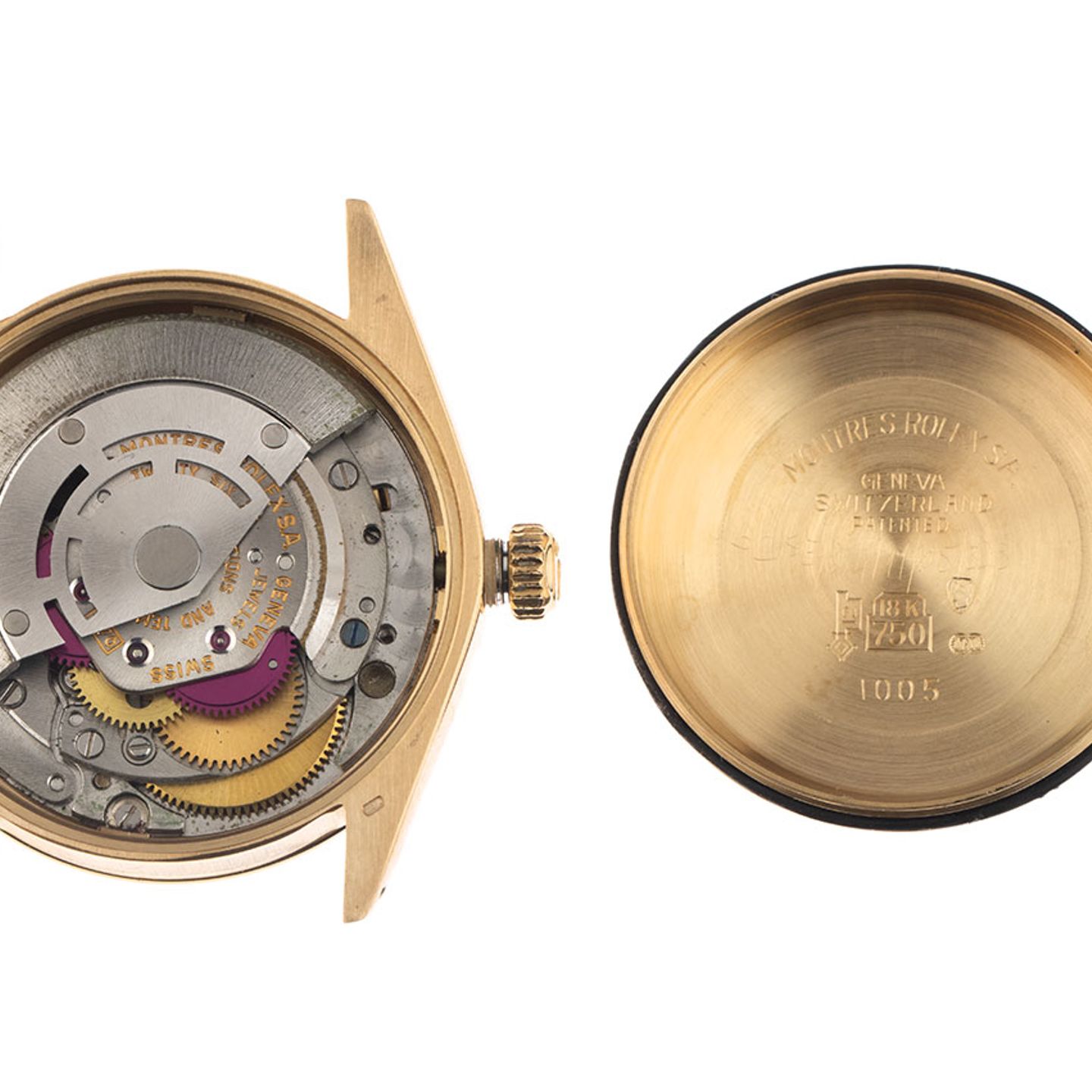 Rolex Oyster Perpetual 1002 (1977) - Champagne wijzerplaat 34mm Geelgoud (8/8)