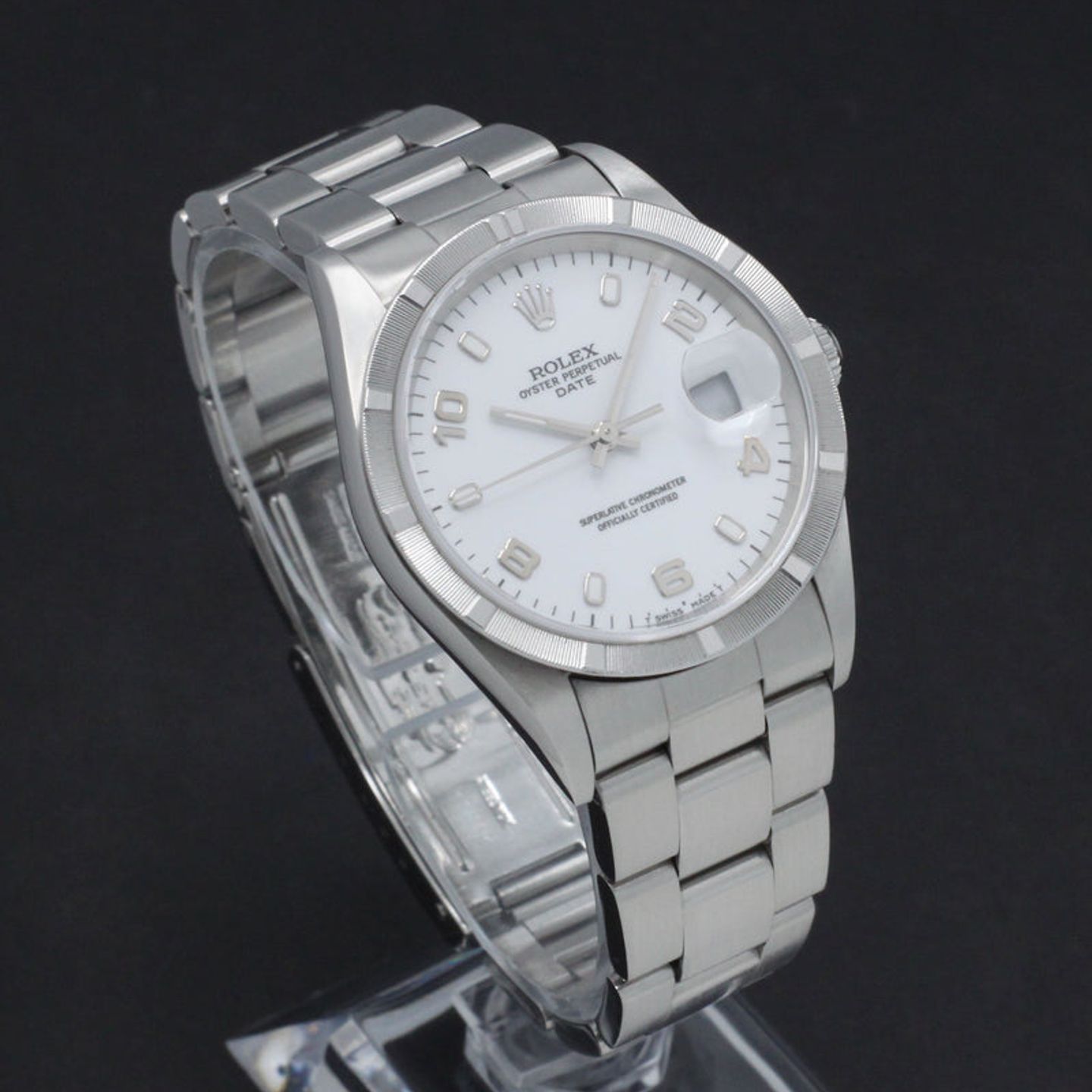 Rolex Oyster Perpetual Date 15210 (2003) - White dial 34 mm Steel case (4/8)