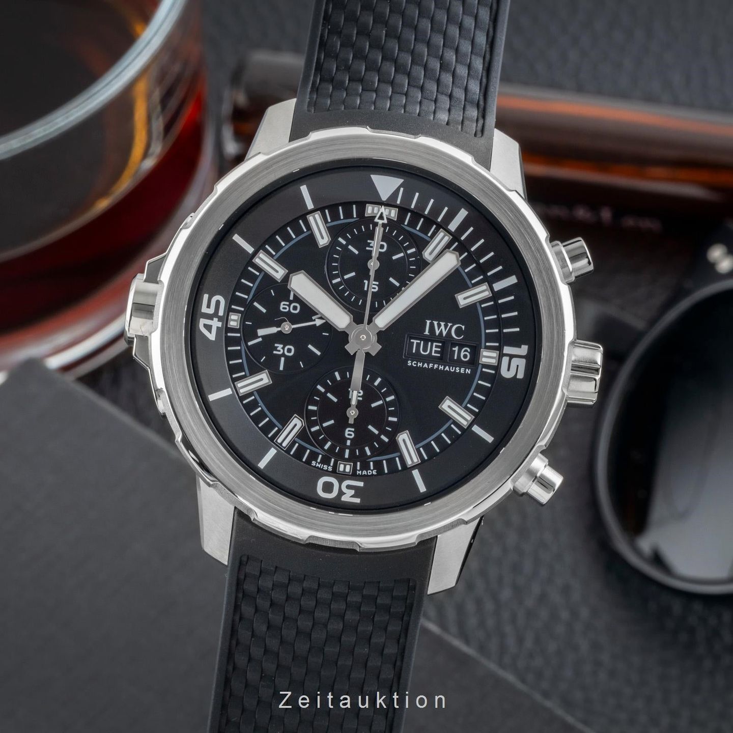 IWC Aquatimer Chronograph IW376803 (Unknown (random serial)) - Black dial 44 mm Steel case (1/8)
