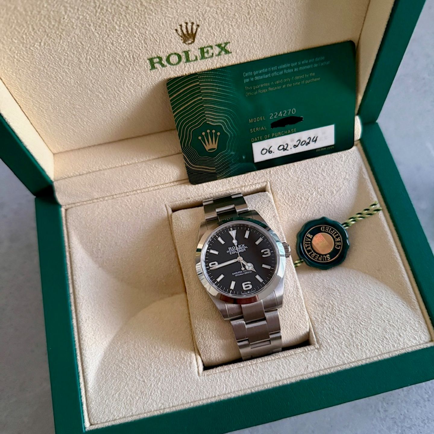 Rolex Explorer 224270 (2024) - Zwart wijzerplaat 40mm Staal (7/8)