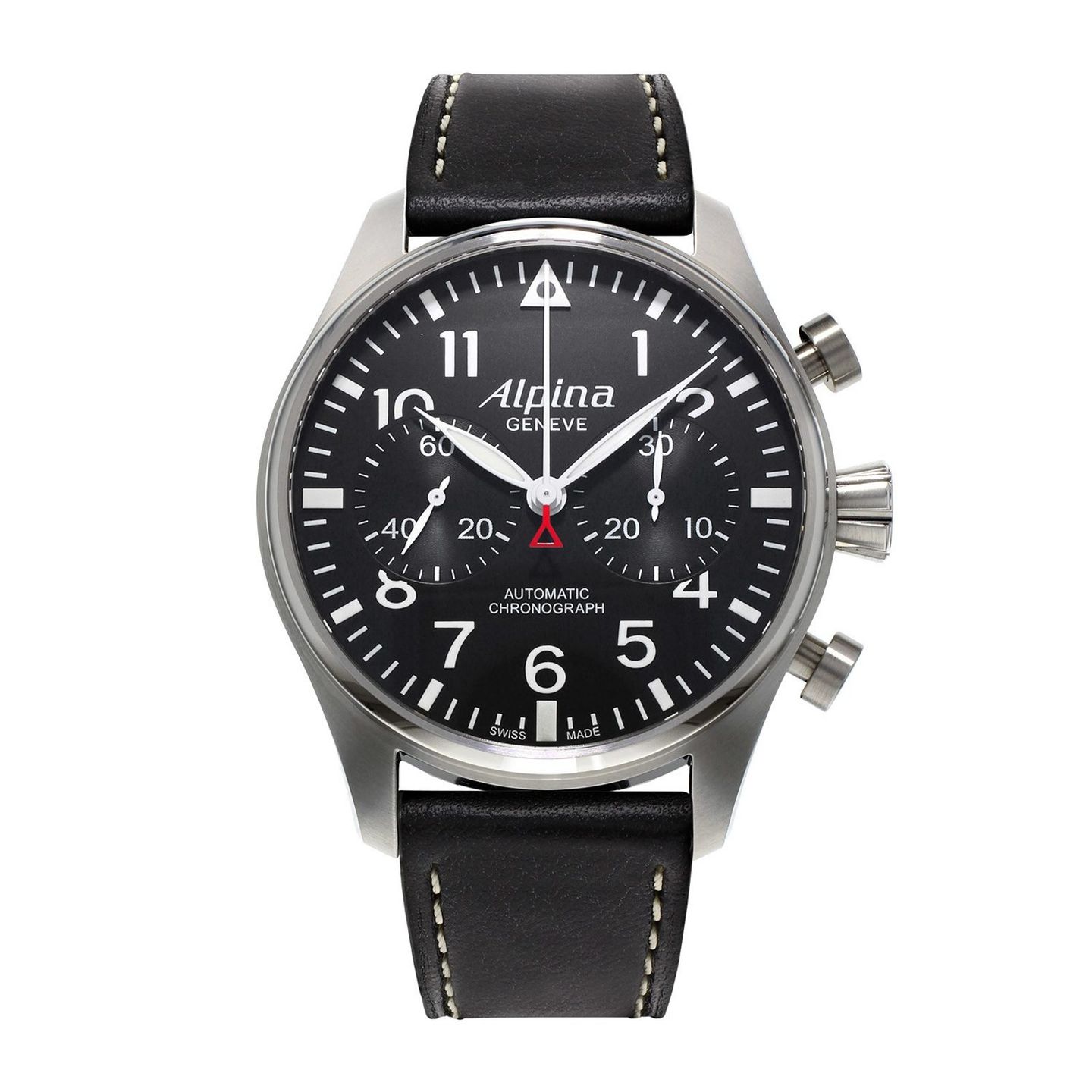 Alpina Startimer Pilot AL-860B4S6 (2024) - Zwart wijzerplaat 44mm Staal (1/4)