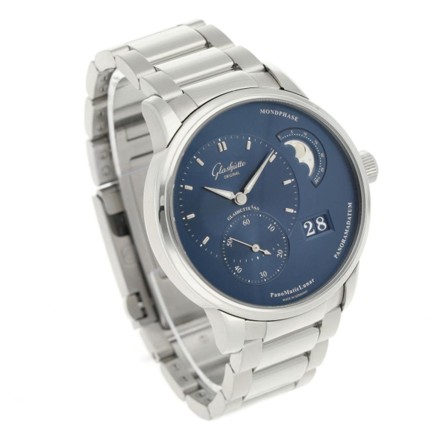 Glashütte Original PanoMaticLunar 1-90-02-46-32-61 (2023) - Blauw wijzerplaat 40mm Staal (3/5)