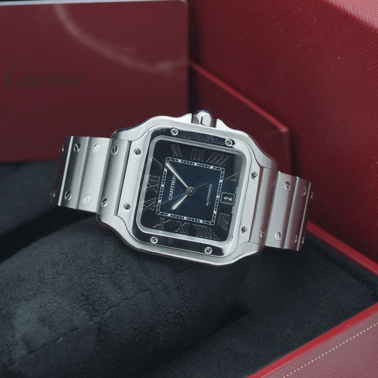 Cartier Santos WSSA0013 (2019) - Blue dial 40 mm Steel case (1/8)